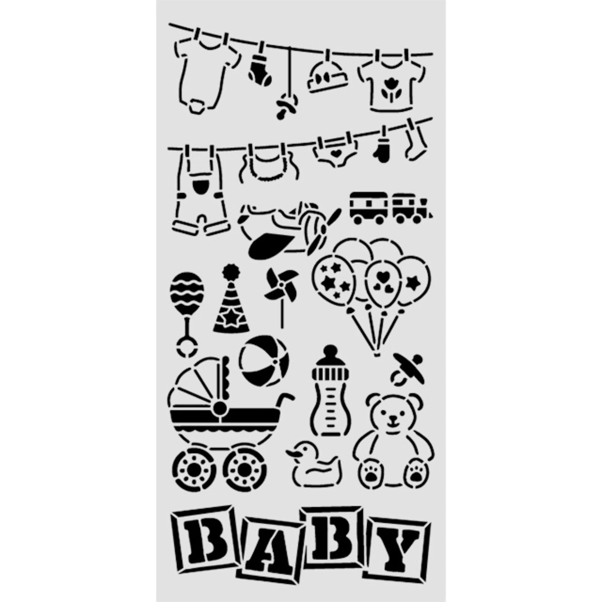 Stamperia - Baby - Stencil - Elements - 12x25cm