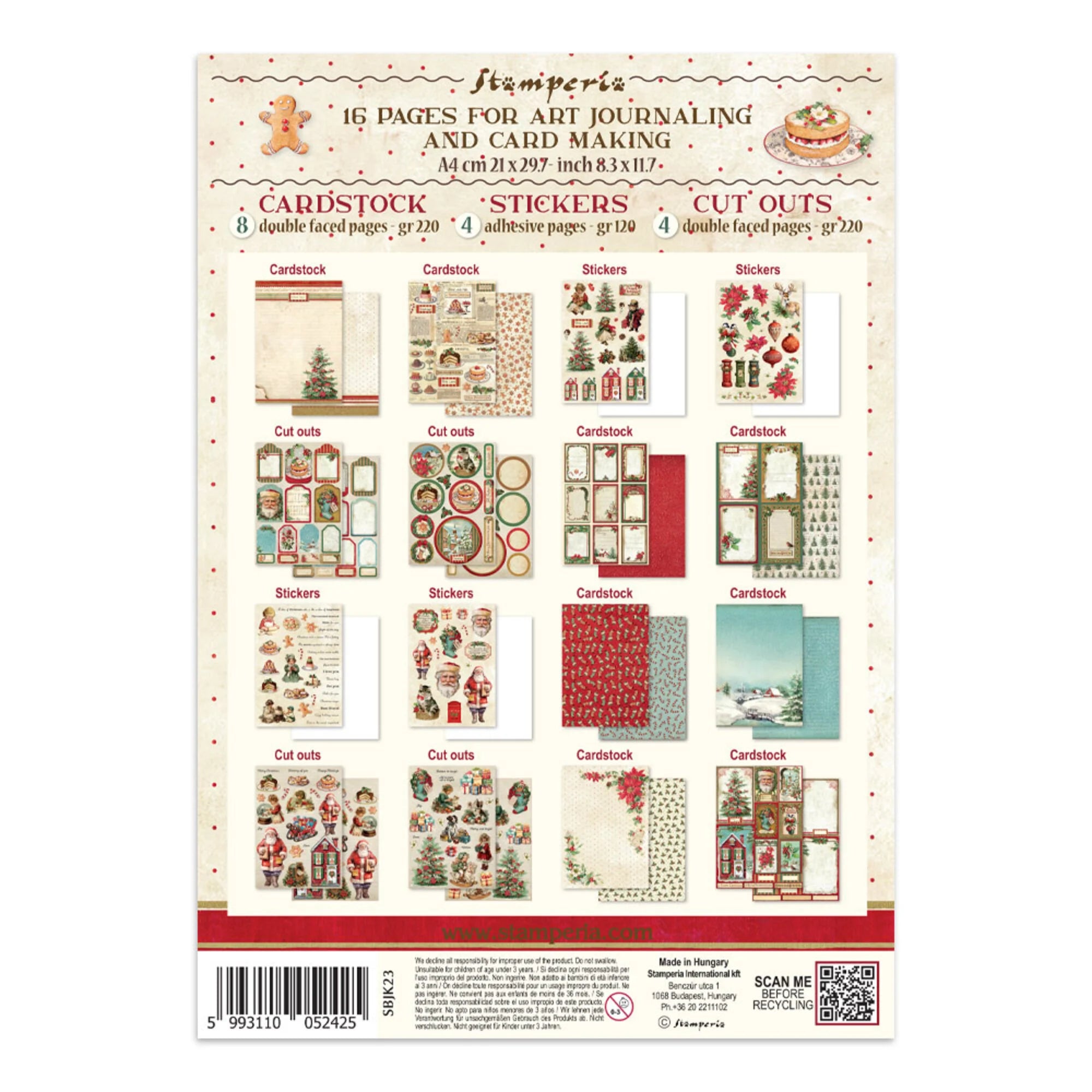 Stamperia - Junk Journal - Classic Christmas - A4