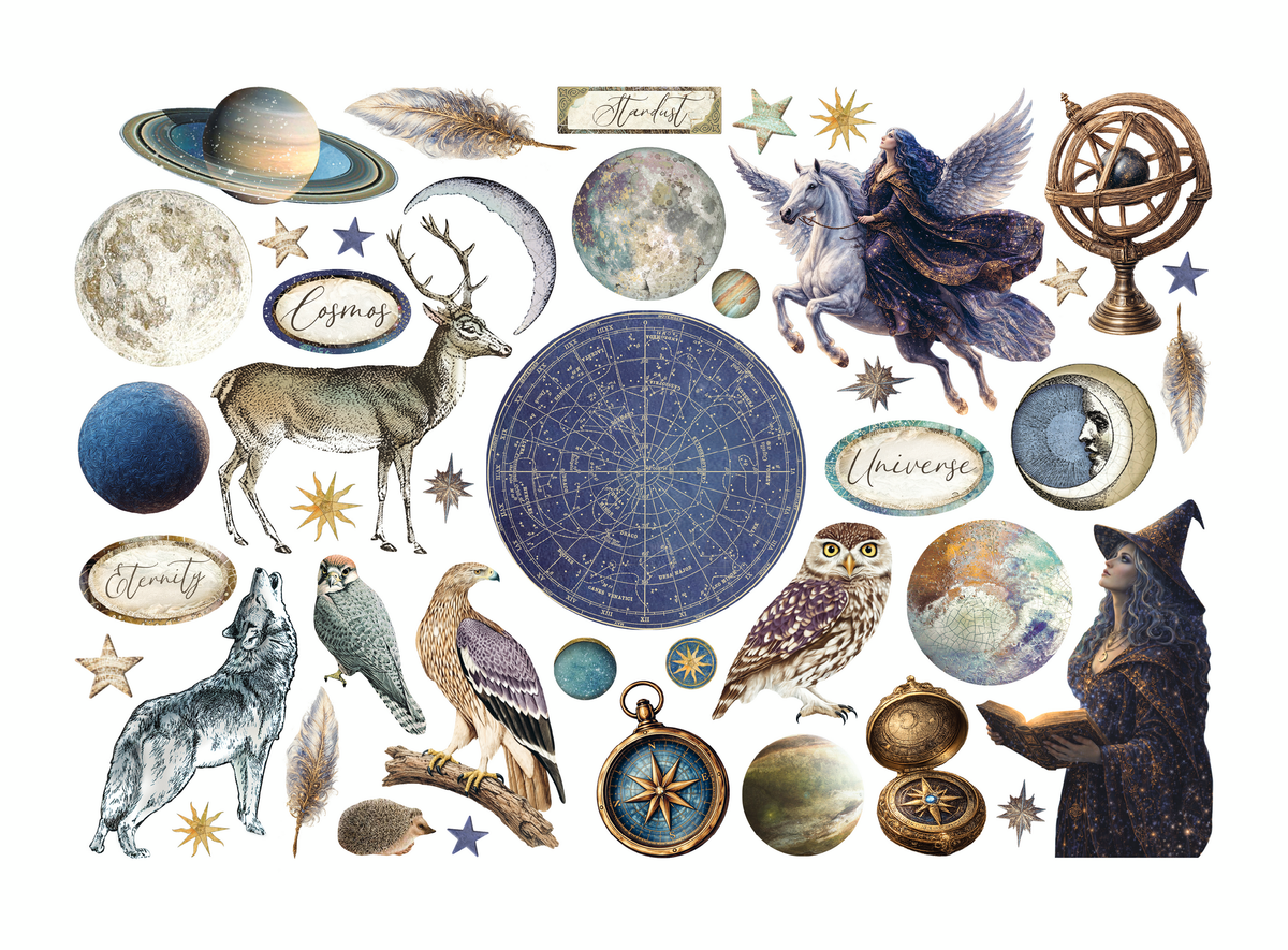 Stamperia  - Cosmos - Ephemera by Cristina Radovan