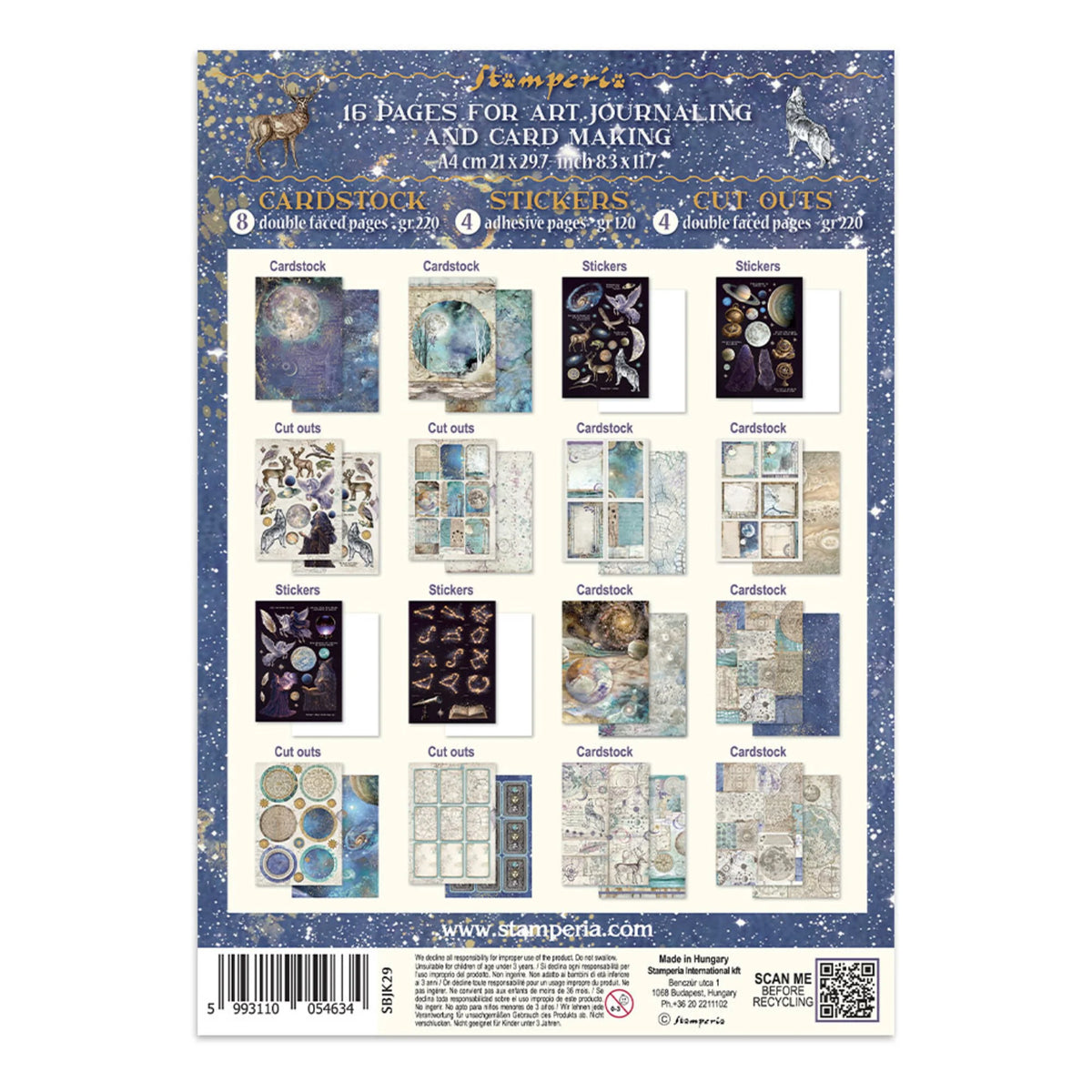 Stamperia - Cosmos Junk Journal Stickers, Backgrounds, Cut-Outs by Cristina Radovan