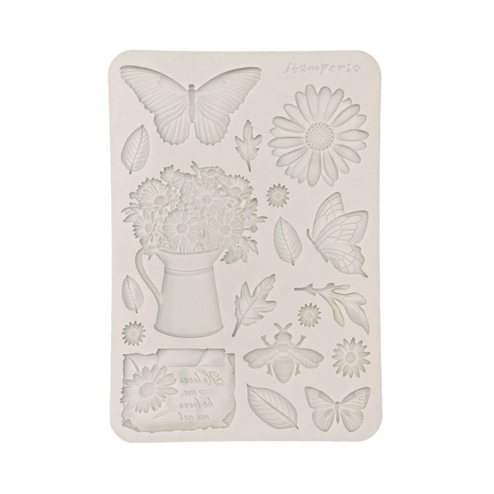 Stamperia  - Daisy Art - Silicon Mould - Daisy and Butterfly
