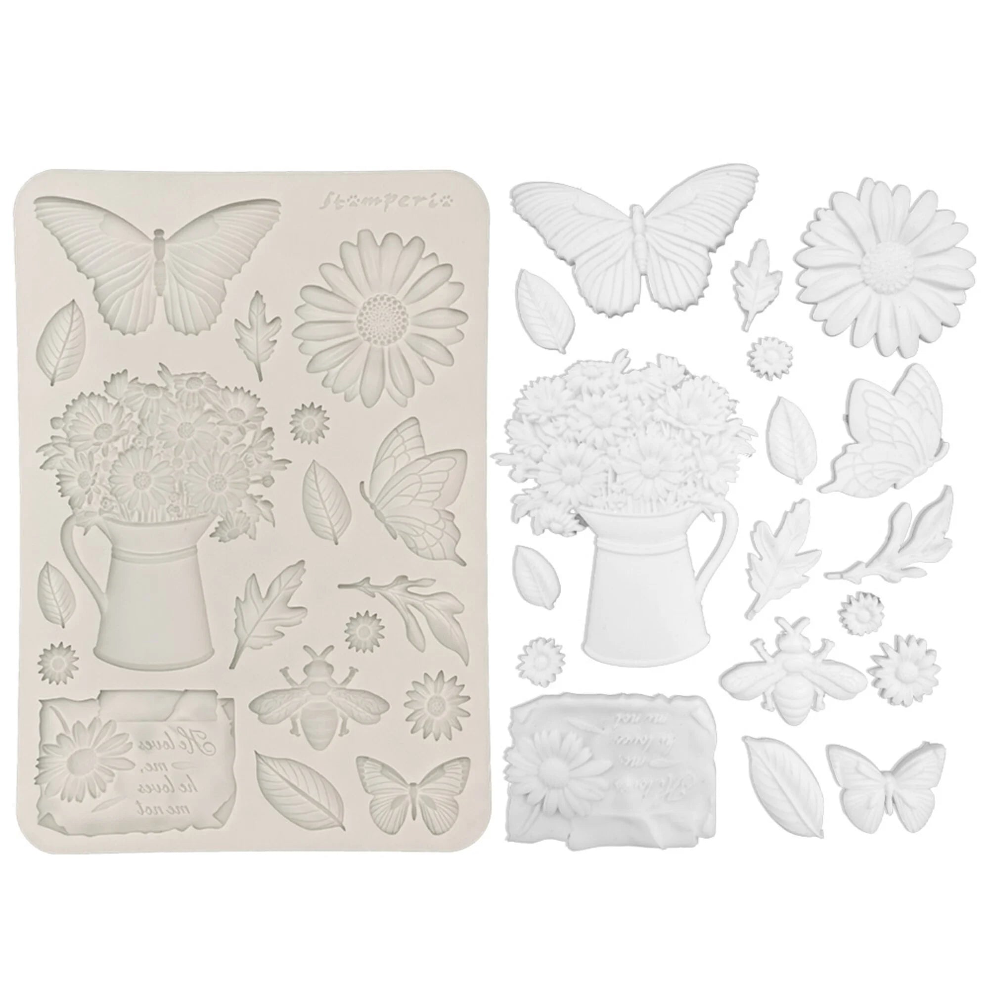 Stamperia  - Daisy Art - Silicon Mould - Daisy and Butterfly