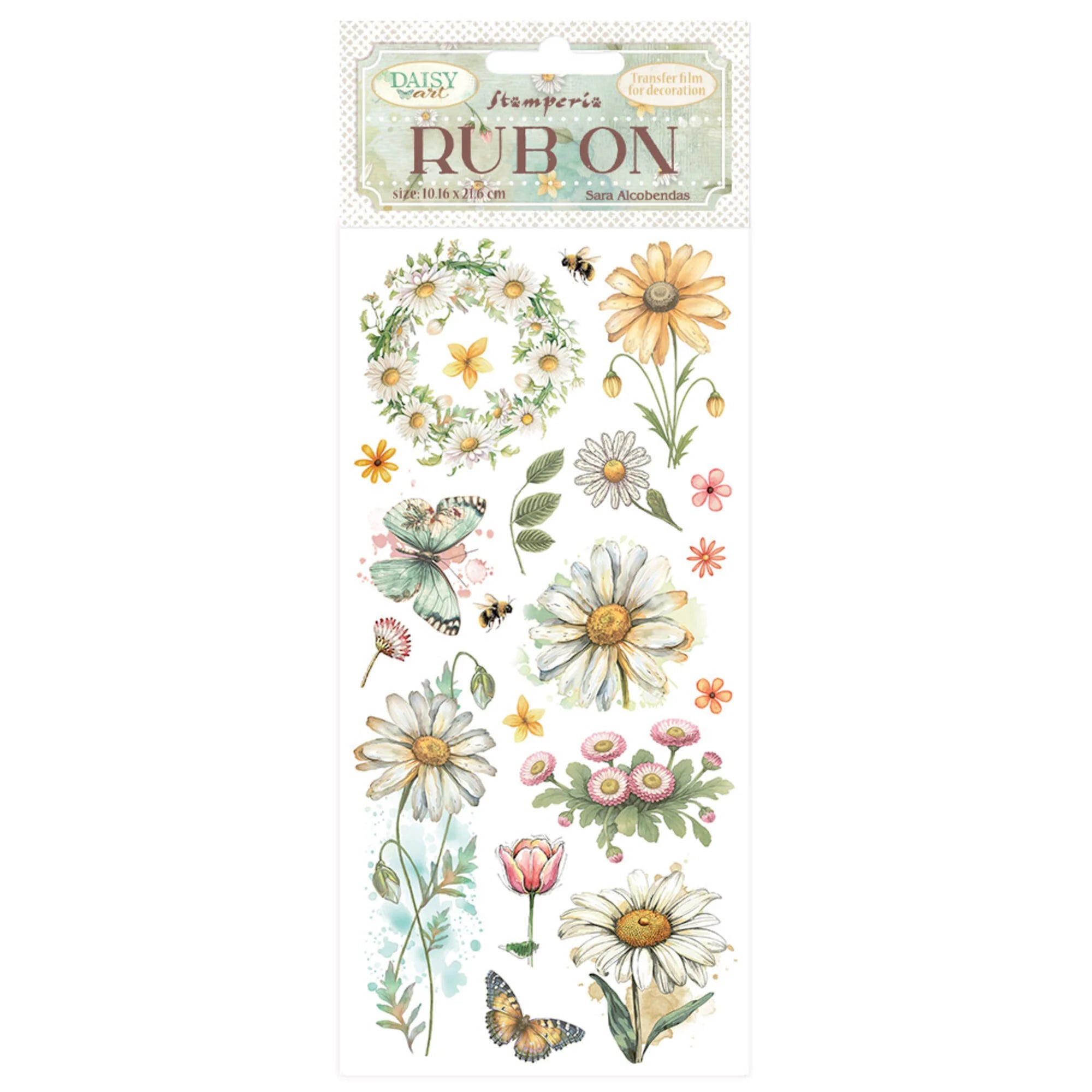 Stamperia - Rub Ons - Daisy Art - Daisy and Butterfly