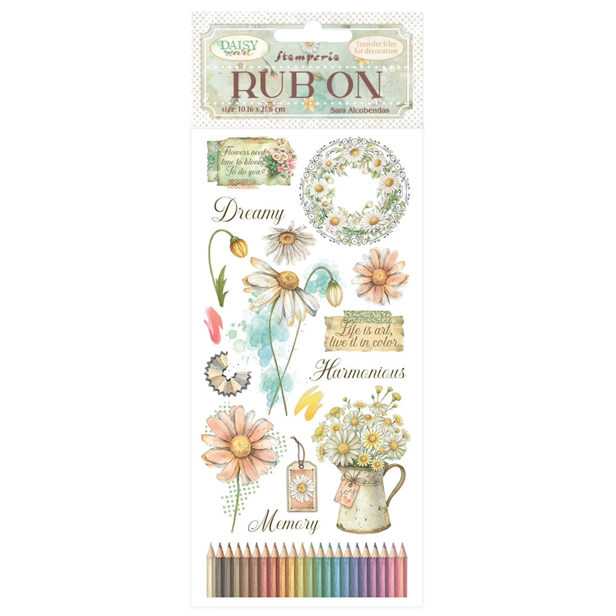 Stamperia - Rub Ons - Daisy Art - Harmonious