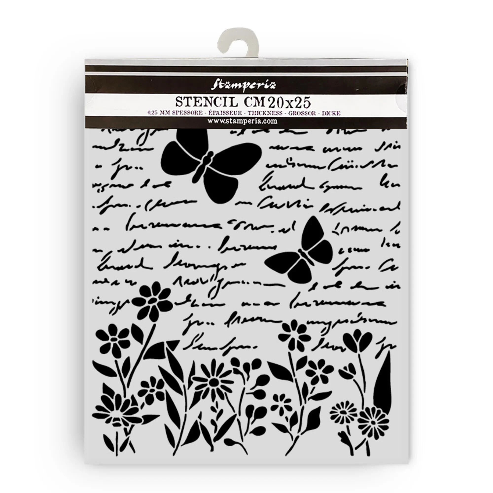 Stamperia - Daisy Art - Stencil - Letter and Butterfly - 20 x 25 cm