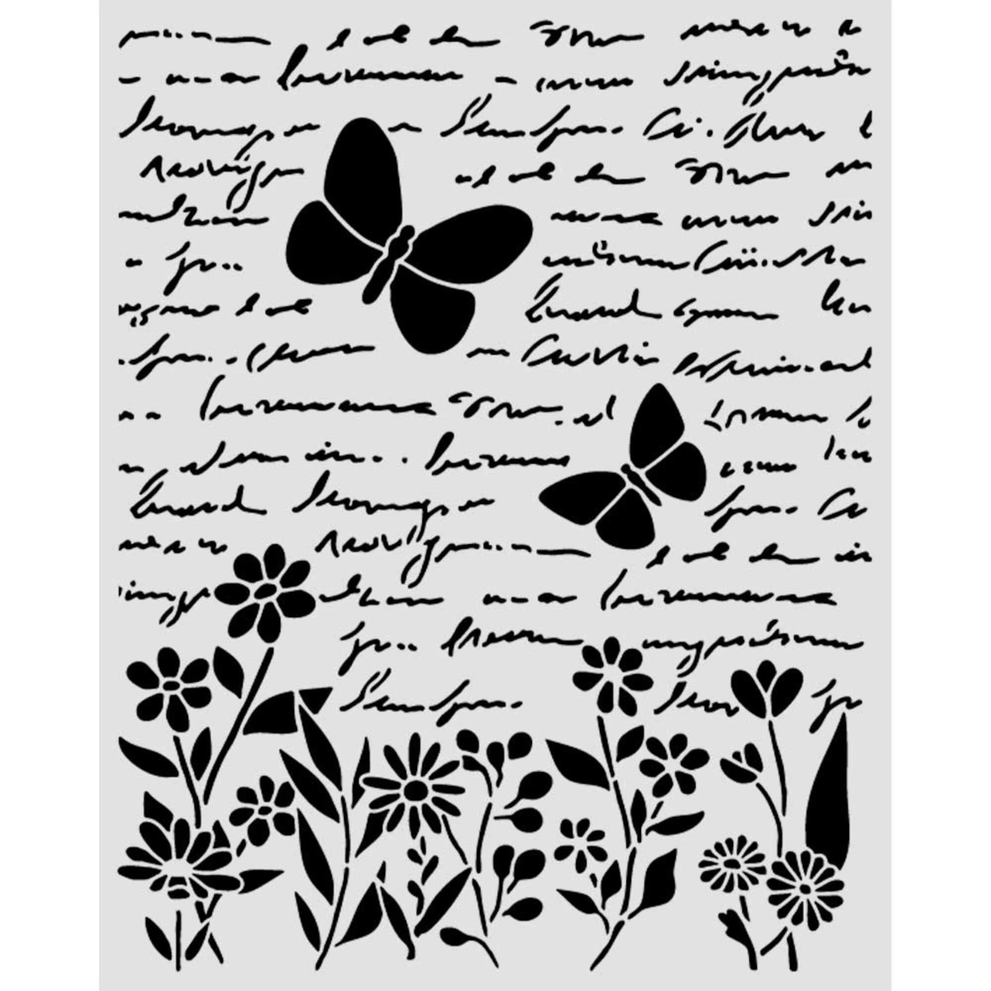 Stamperia - Daisy Art - Stencil - Letter and Butterfly - 20 x 25 cm