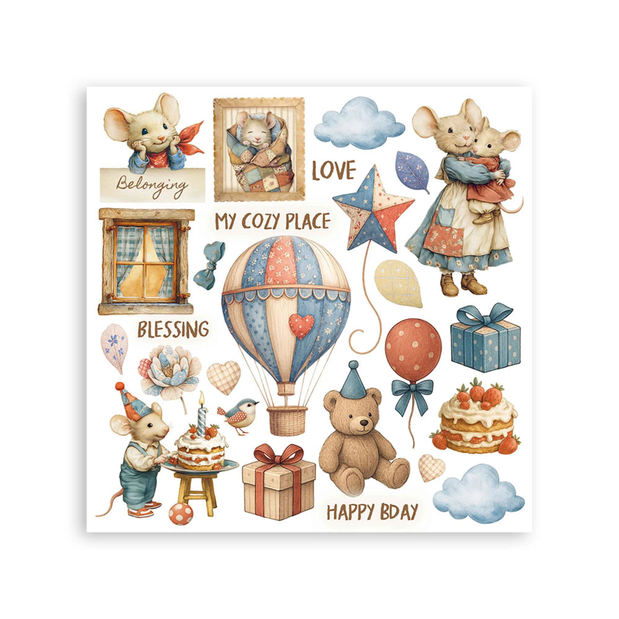 Stamperia - Family - Rub ons kit - 15 x 15 cm