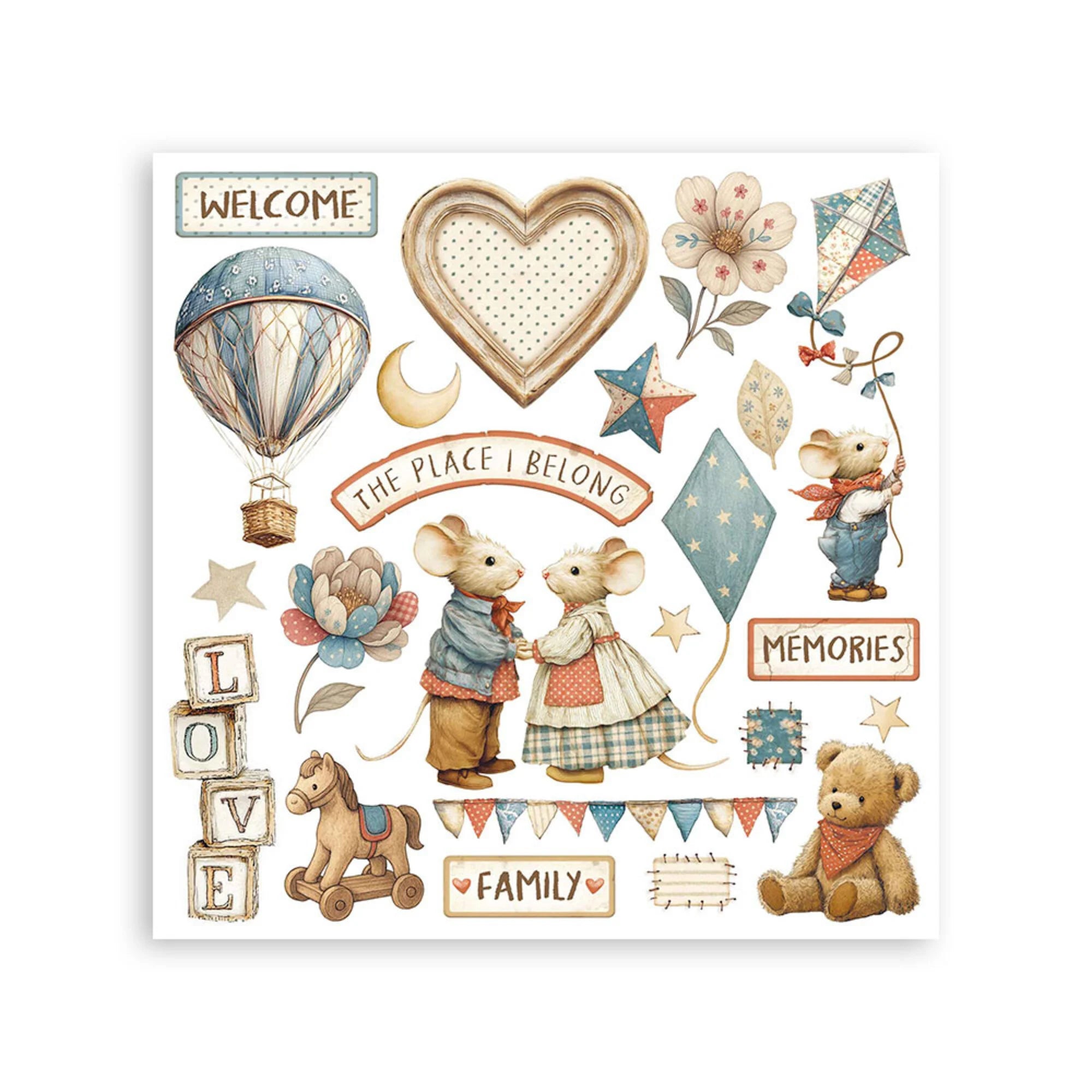 Stamperia - Family - Rub ons kit - 15 x 15 cm