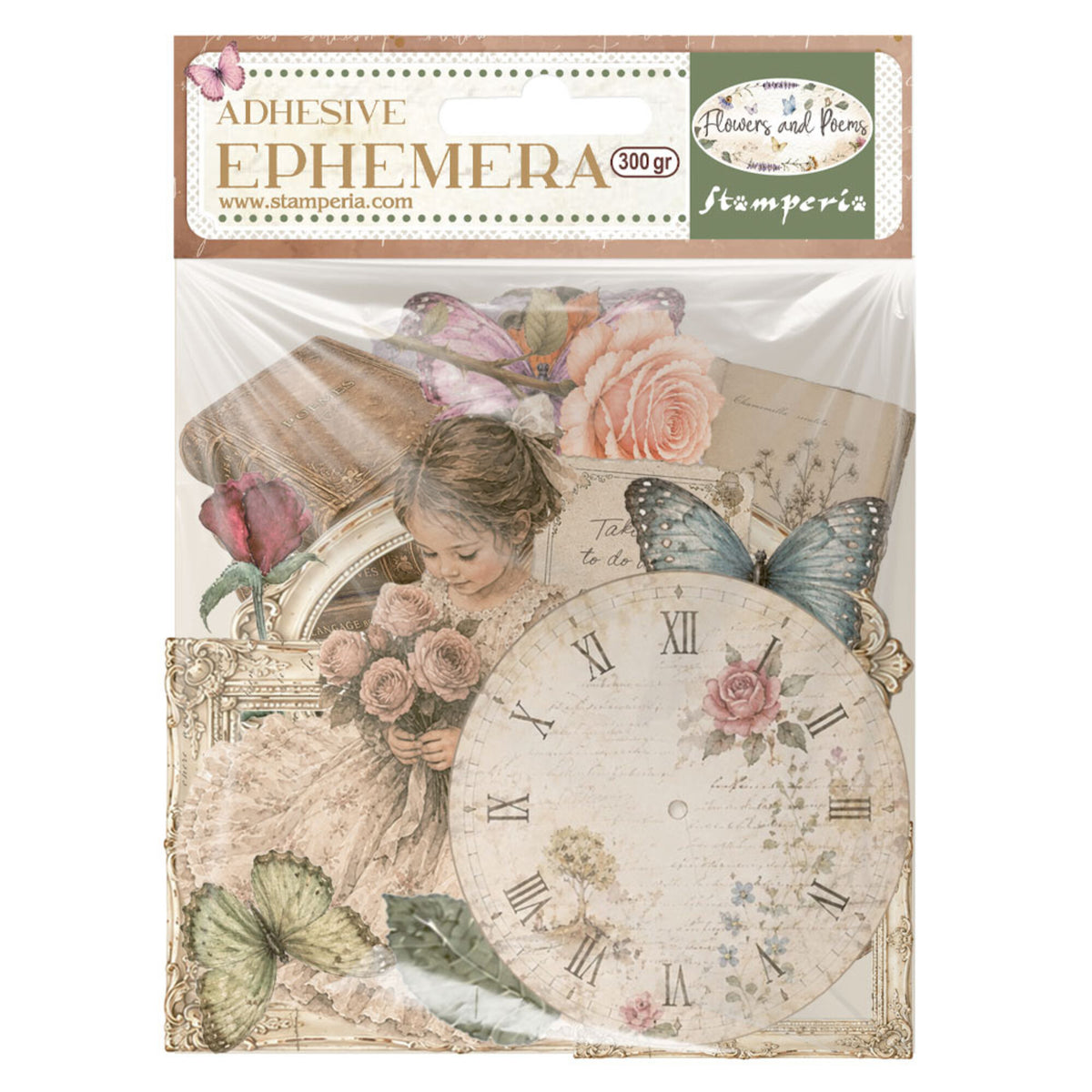Stamperia  - Flowers and Poems - Adhesive Ephemera