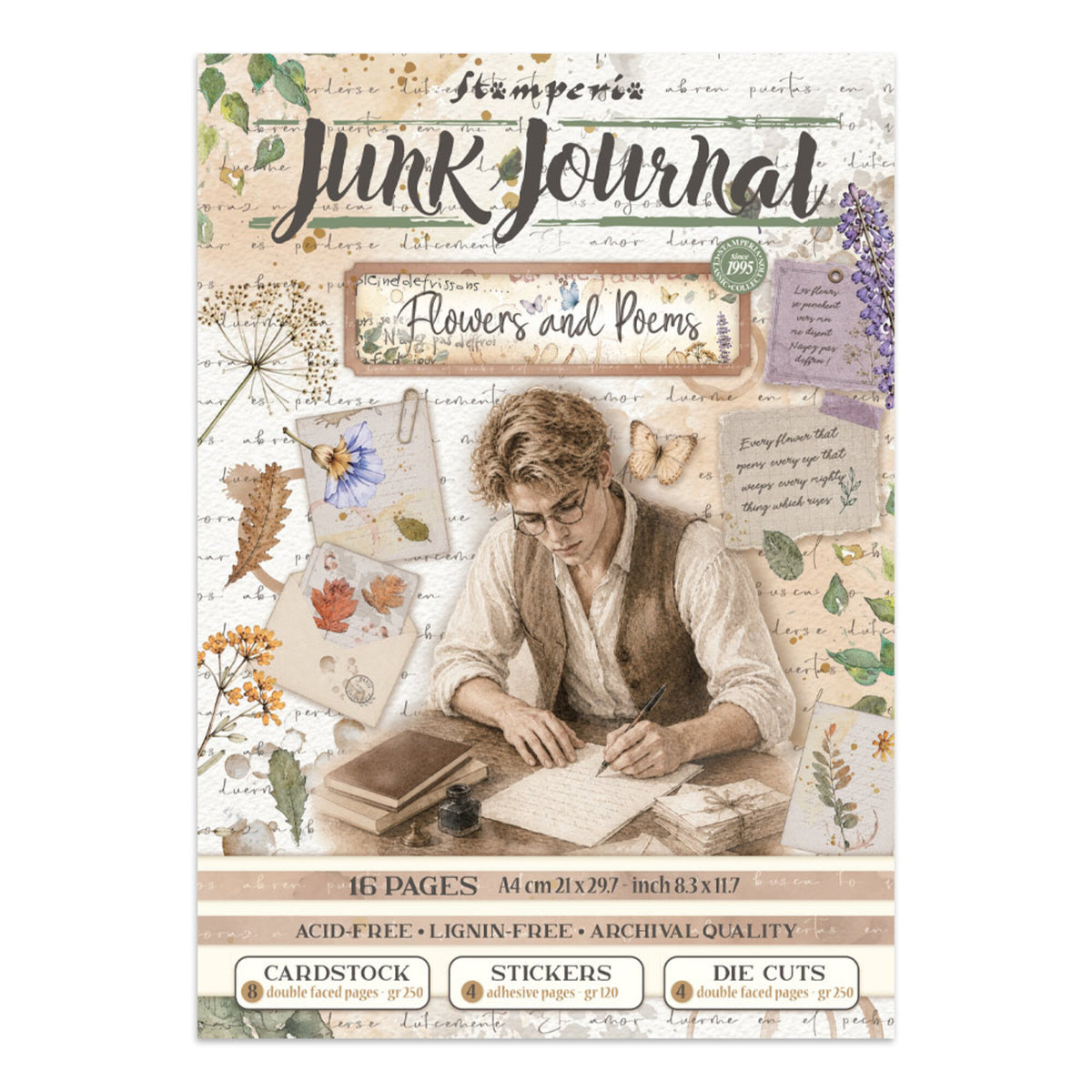 Stamperia - Junk Journal - Flowers and Poems - A4