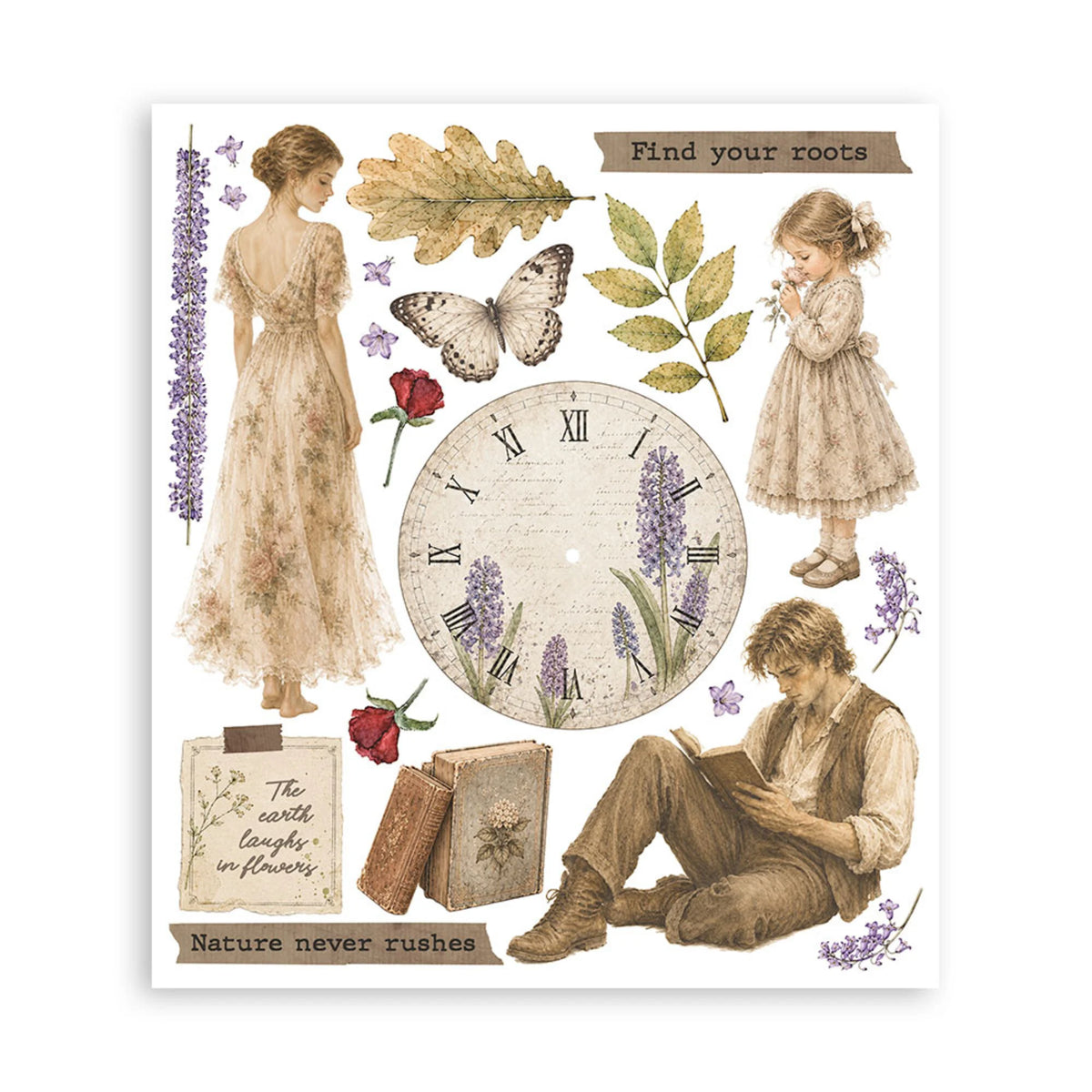 Stamperia - Flowers and Poems - Rub ons - 20,5 x 23 cm