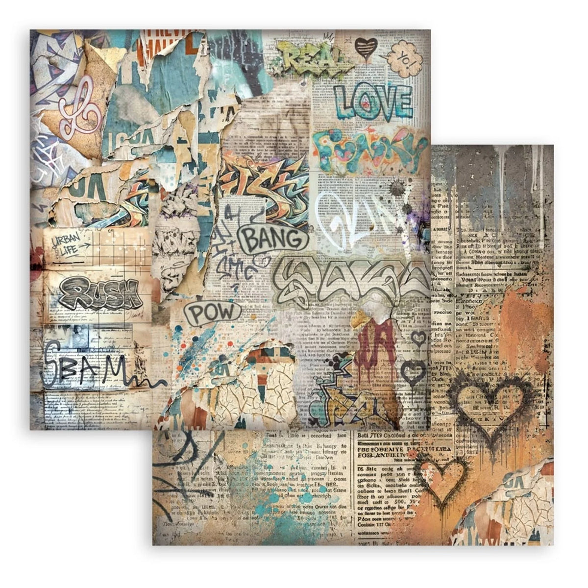 Stamperia - Furry Friends 2 - Maxi Background Selection - Paper Pad - 8 x 8"