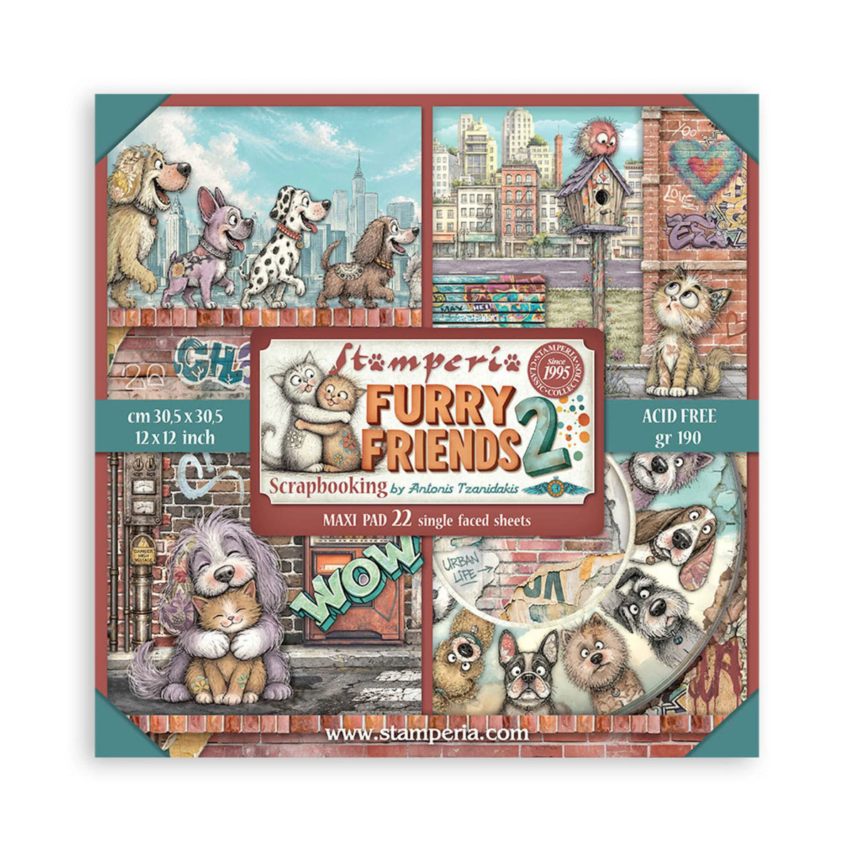 Stamperia - Furry Friends 2 - Paper Pad (Single Face) - 12 x 12"