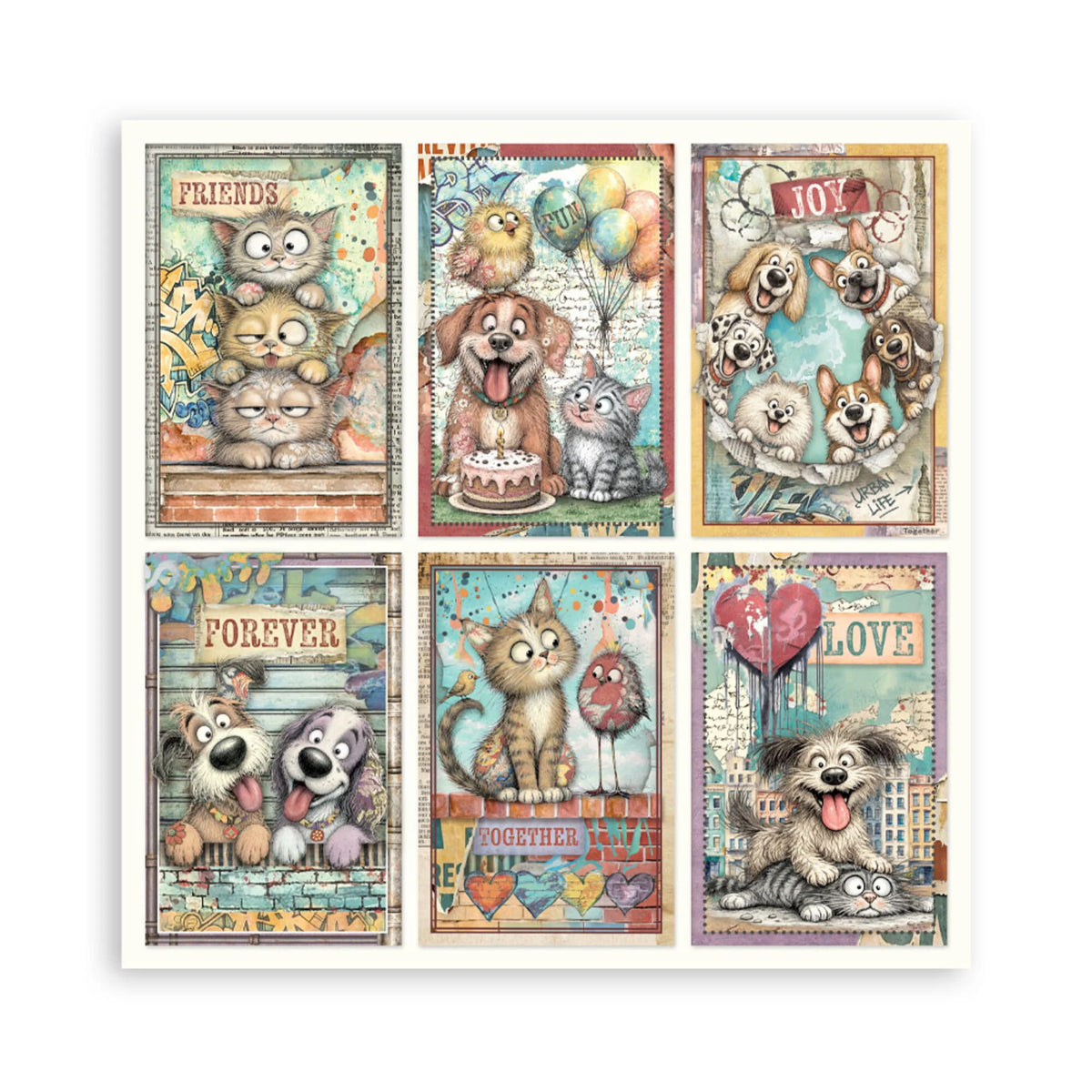 Stamperia - Furry Friends 2 - (Single Face) Paper Pad (22ark)  - 8 x 8"