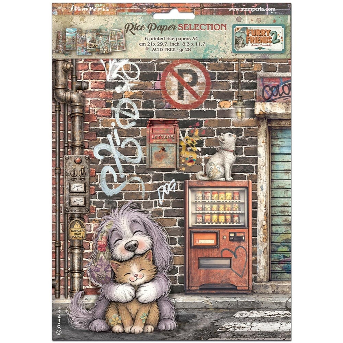 Stamperia - Furry Friends 2 - A4 Rice Paper Selection by Antonis Tzanidakis