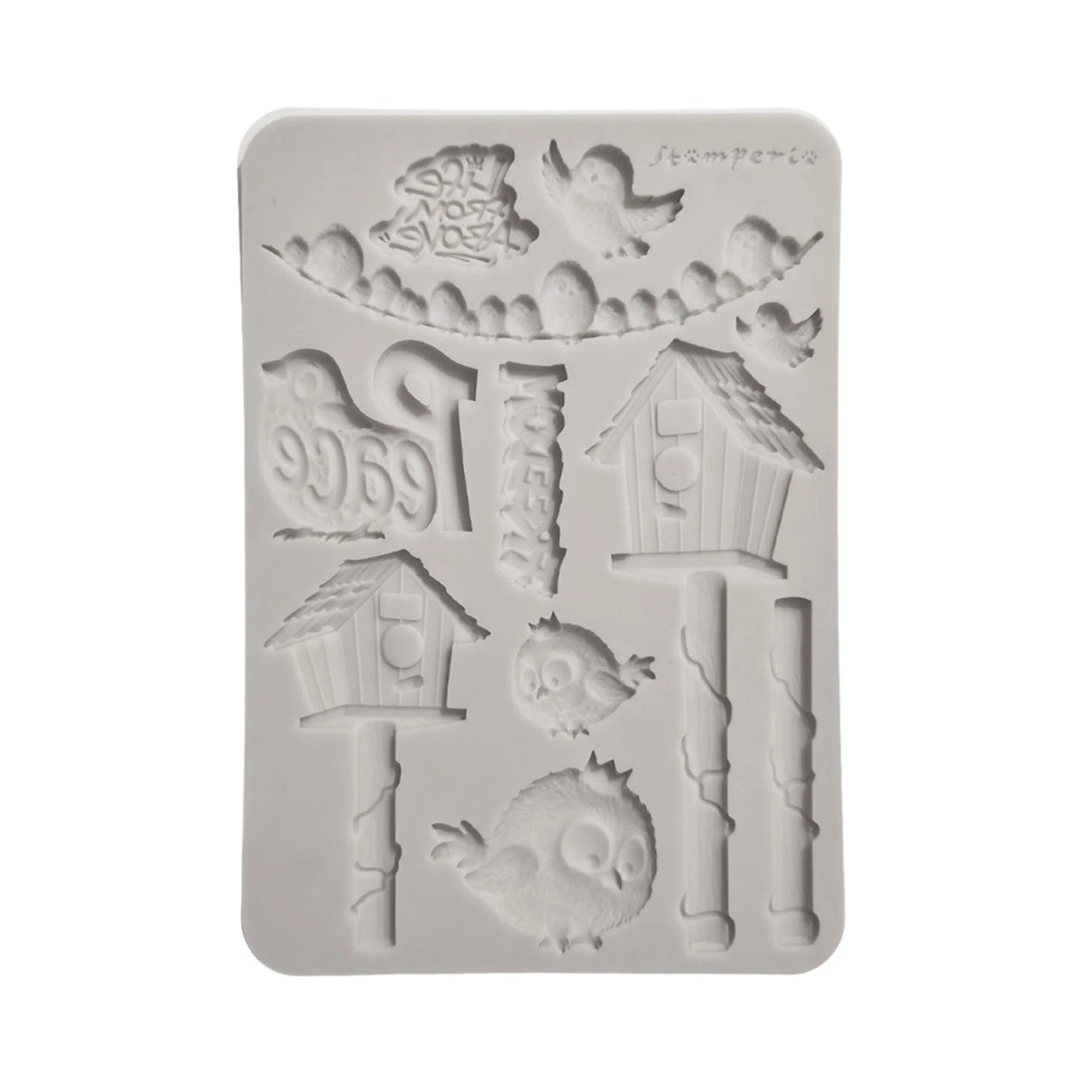 Stamperia - Furry Friends 2 A5 Silicon Mould Birds by Antonis Tzanidaki