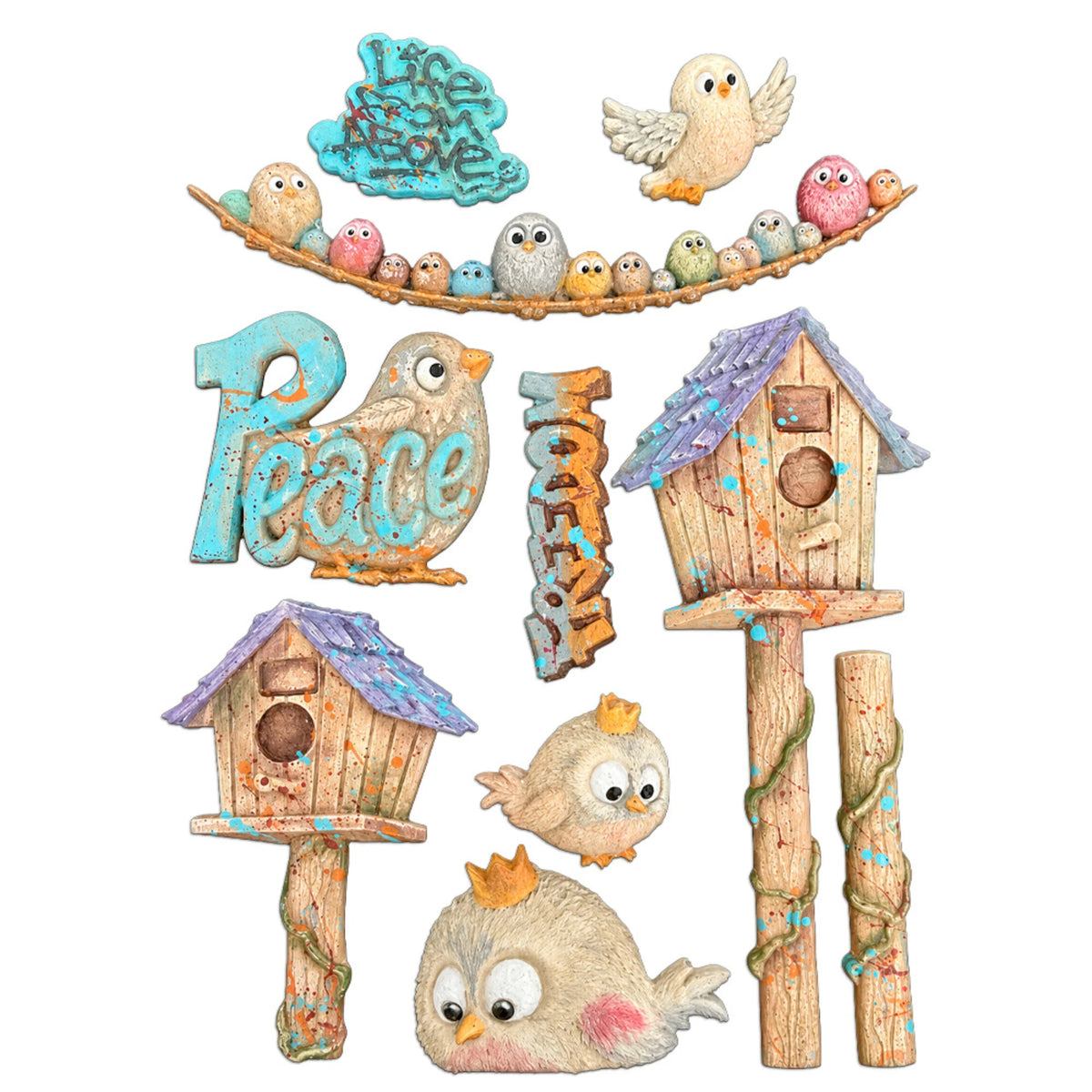 Stamperia - Furry Friends 2 A5 Silicon Mould Birds by Antonis Tzanidaki