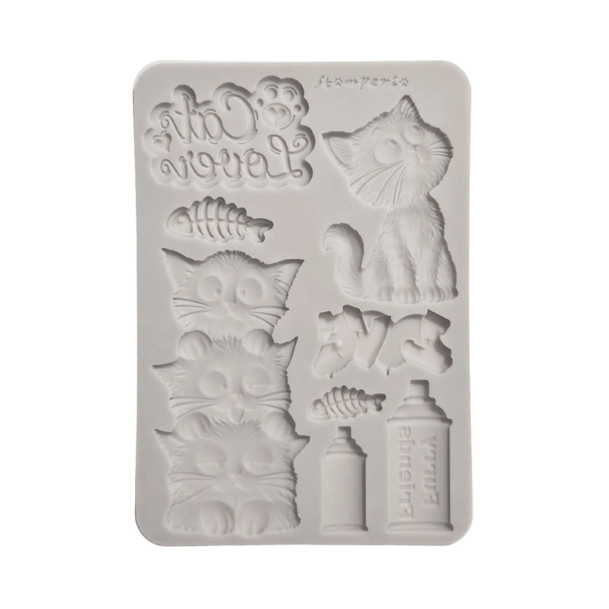 Stamperia - Furry Friends 2 A5 Silicon Mould Cats by Antonis Tzanidakis