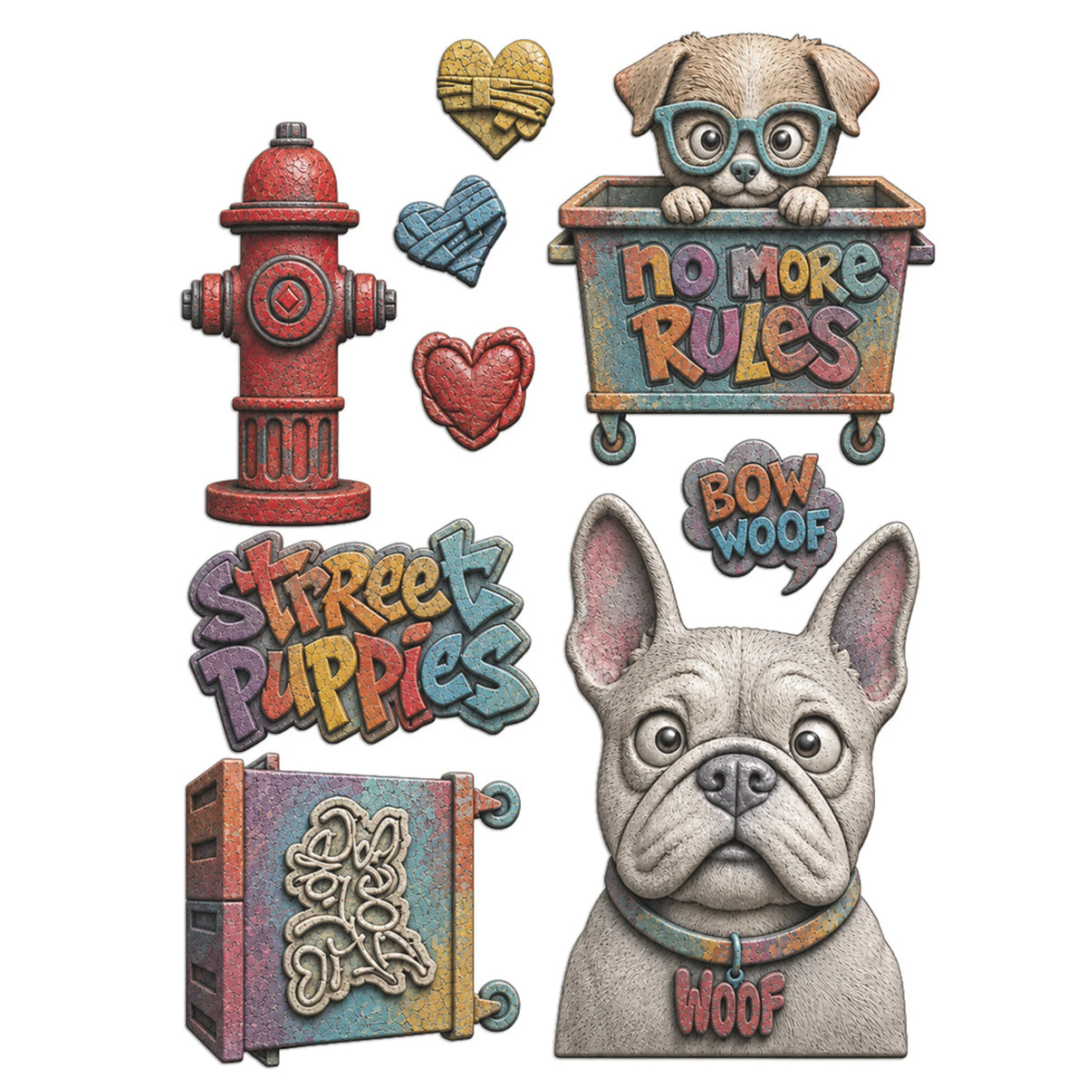 Stamperia - Furry Friends 2 A5 Silicon Mould Dogs by Antonis Tzanidakis