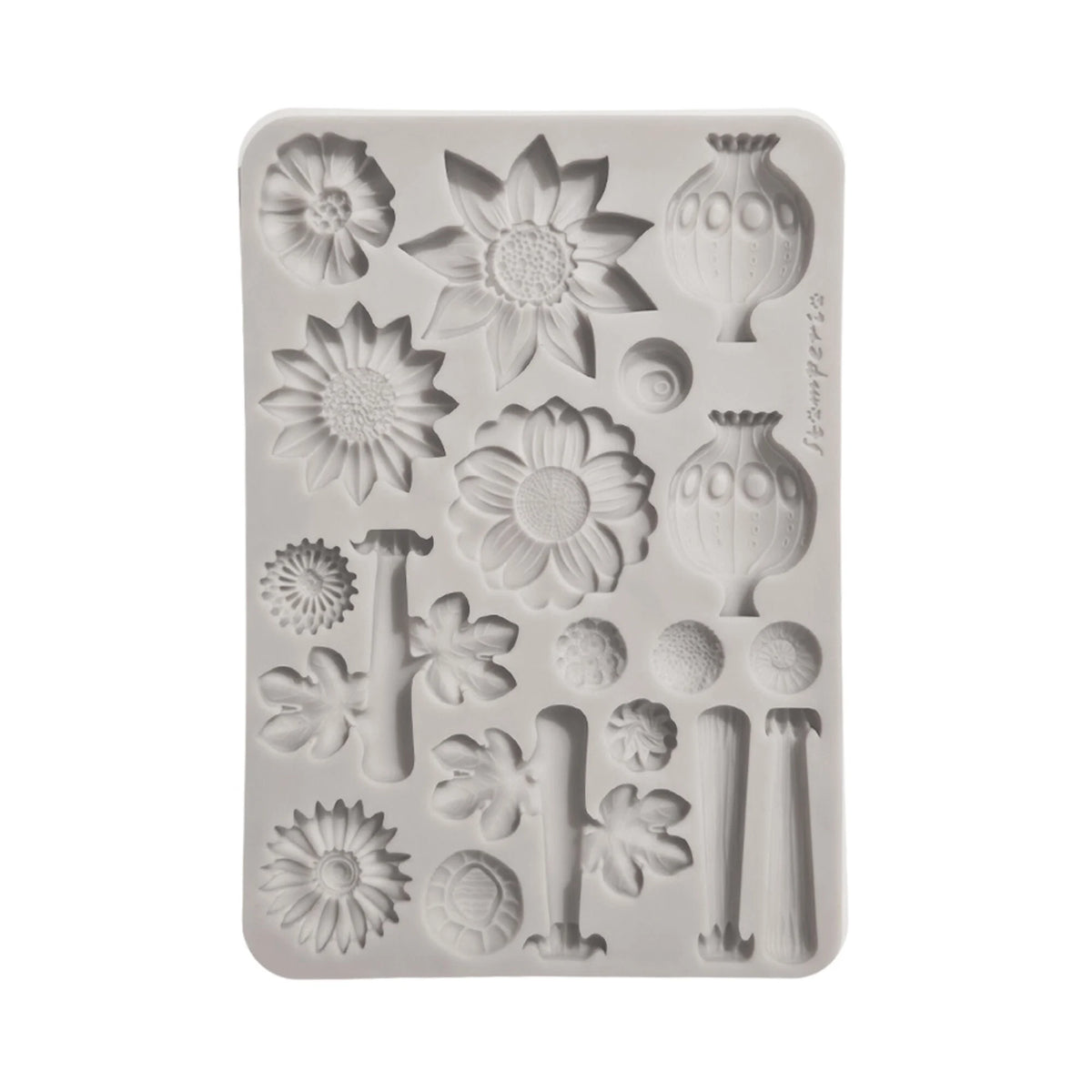 Stamperia - Furry Friends 2 A5 Silicon Mould Flowers by Antonis Tzanidakis