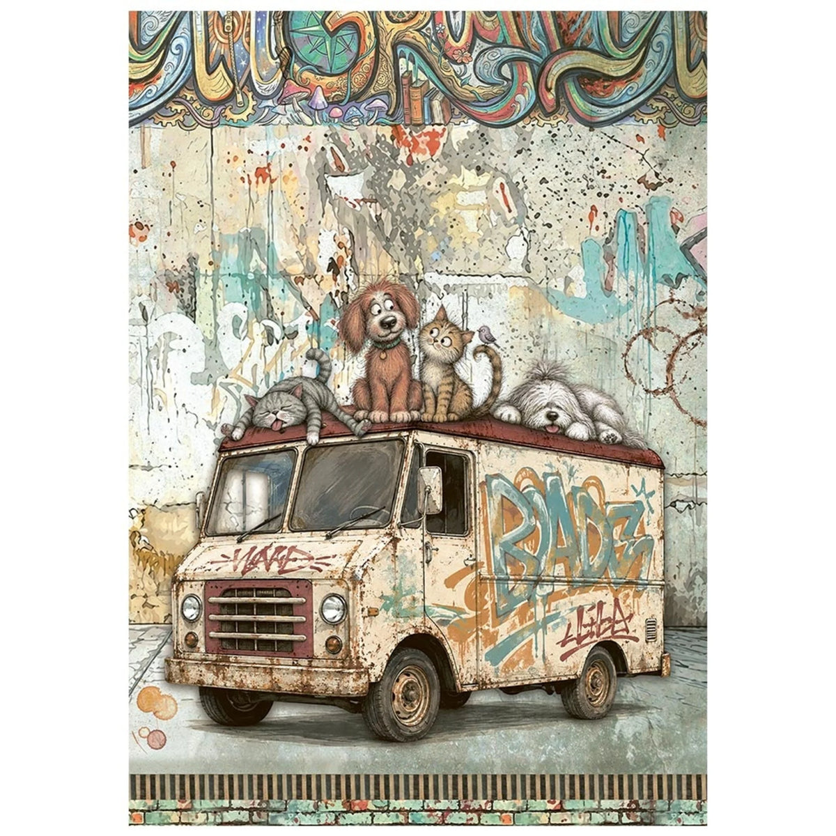 Stamperia - Furry Friends 2 - A6 Mini Rice Paper Selection by Antonis Tzanidakis