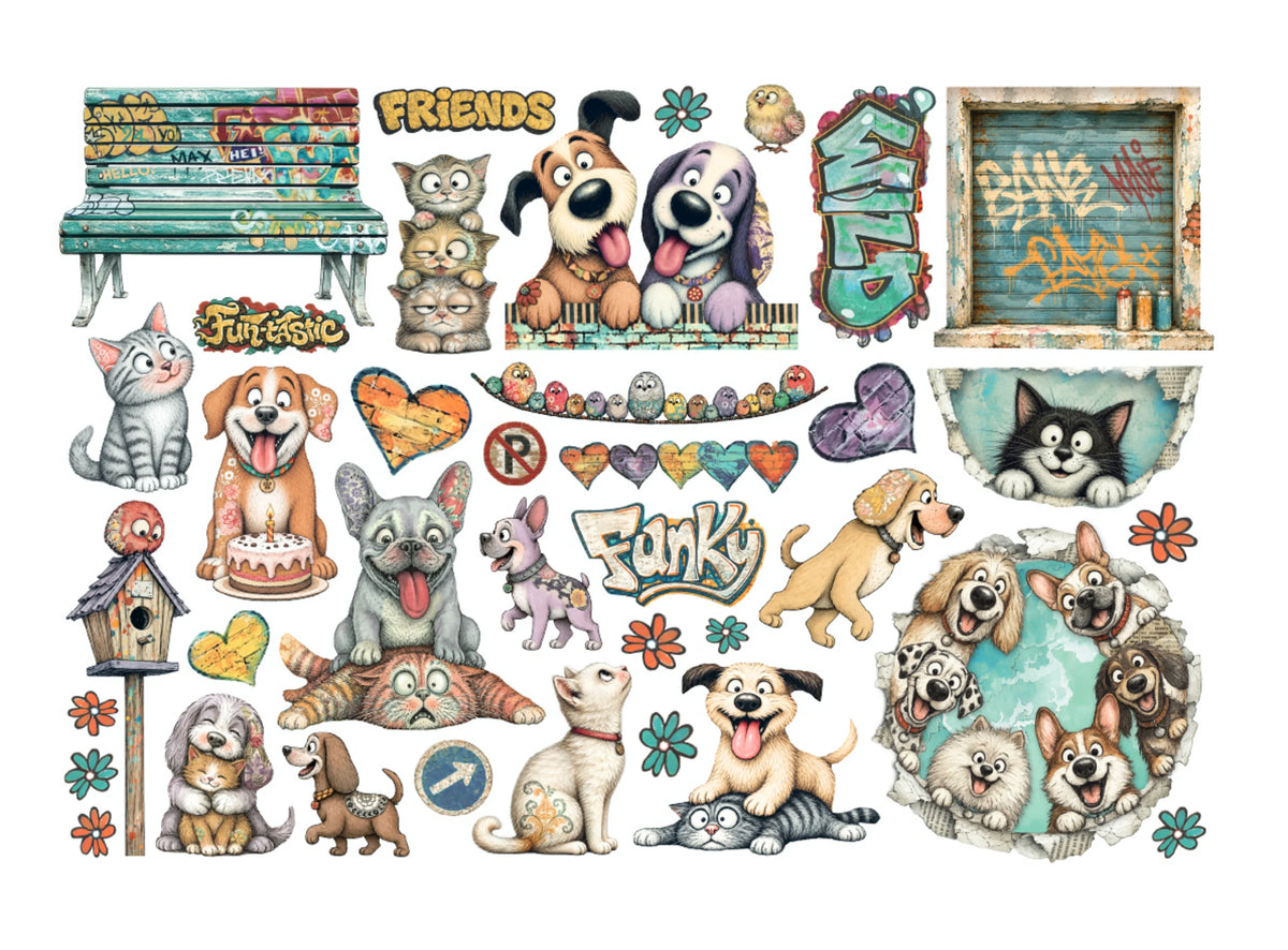 Stamperia  - Furry Friends 2 - Ephemera by Antonis Tzanidakis