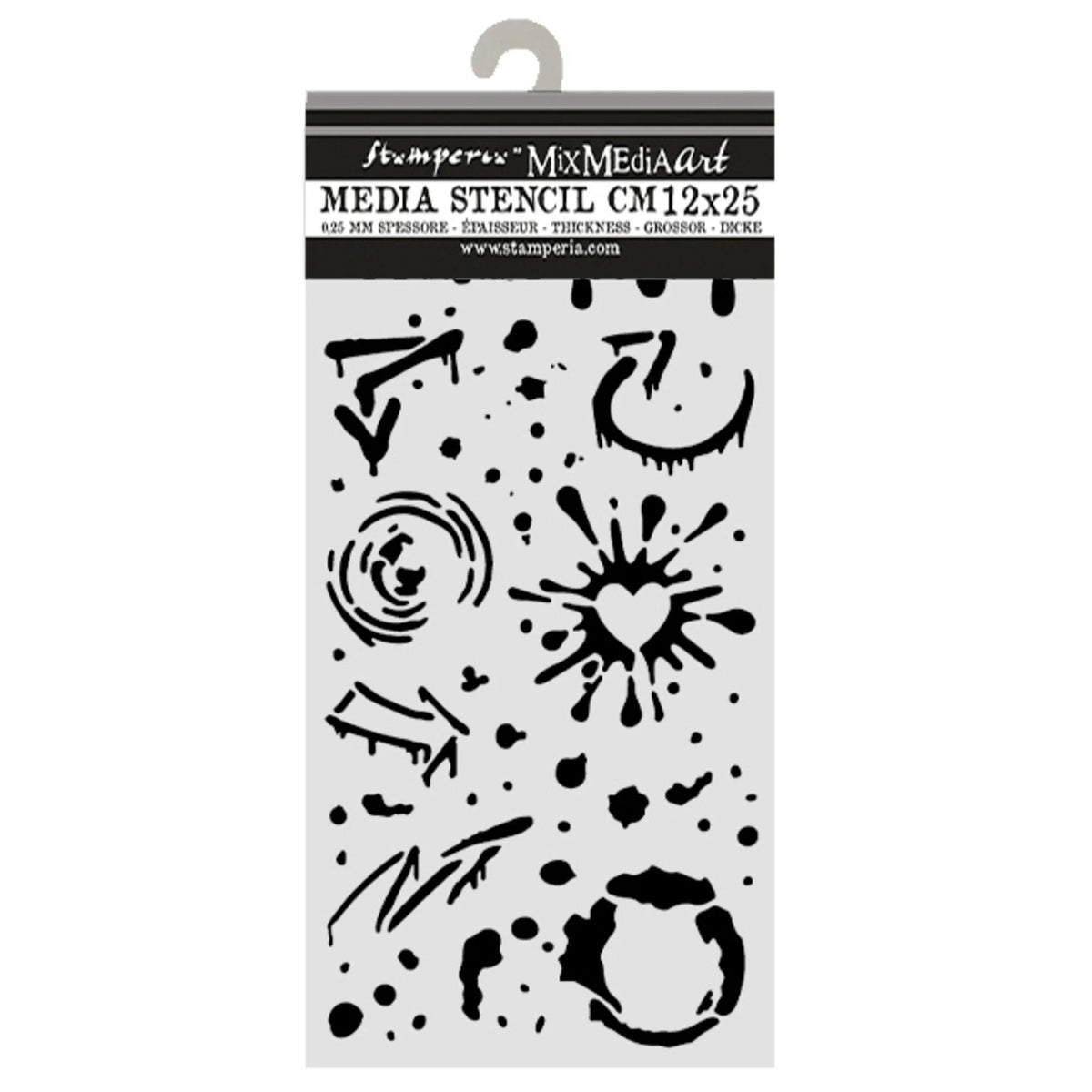 Stamperia - Furry Friends 2 - Thick Stencils 12x25cm - Ink Splatters by Antonis Tzanidakis