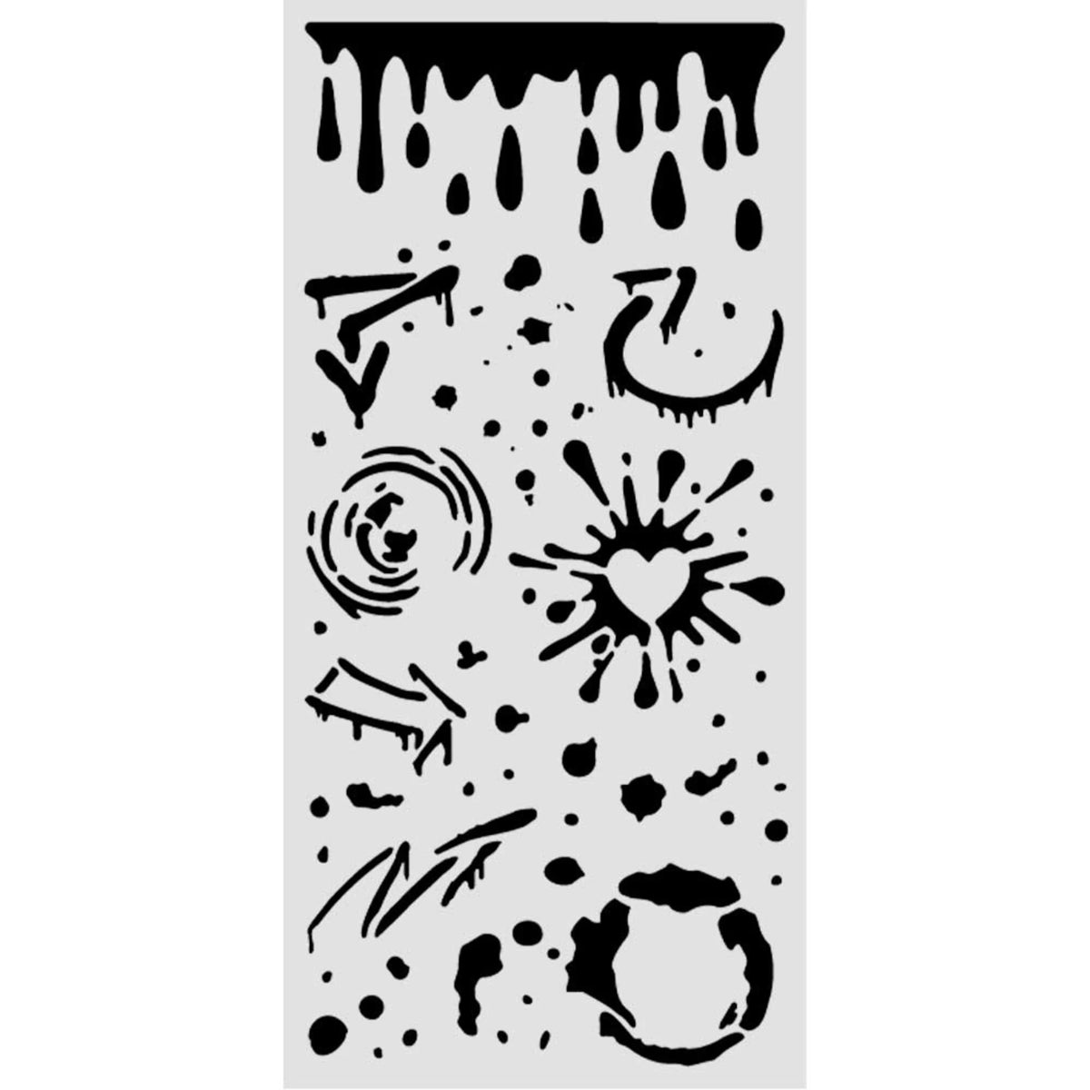 Stamperia - Furry Friends 2 - Thick Stencils 12x25cm - Ink Splatters by Antonis Tzanidakis