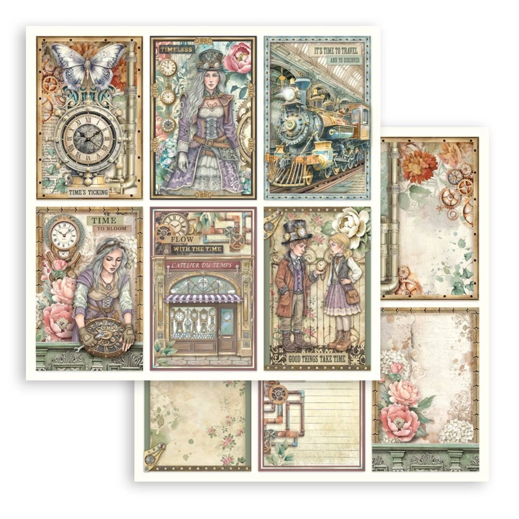 Stamperia  - Gardens of time - Paper Pad 12 x 12" (10ark)