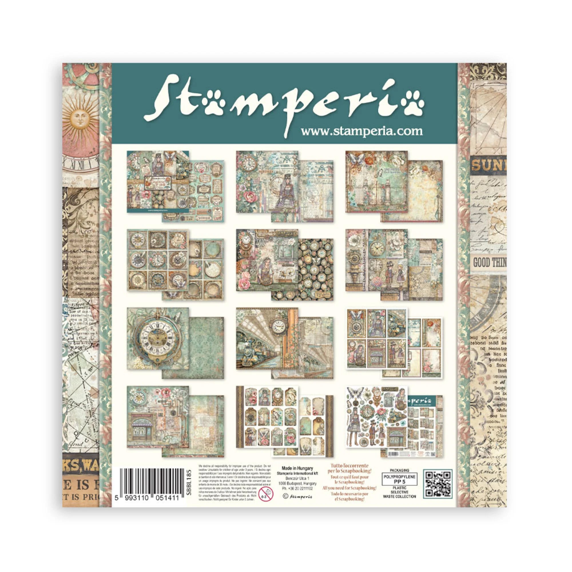 Stamperia  - Gardens of time - Paper Pad 12 x 12" (10ark)