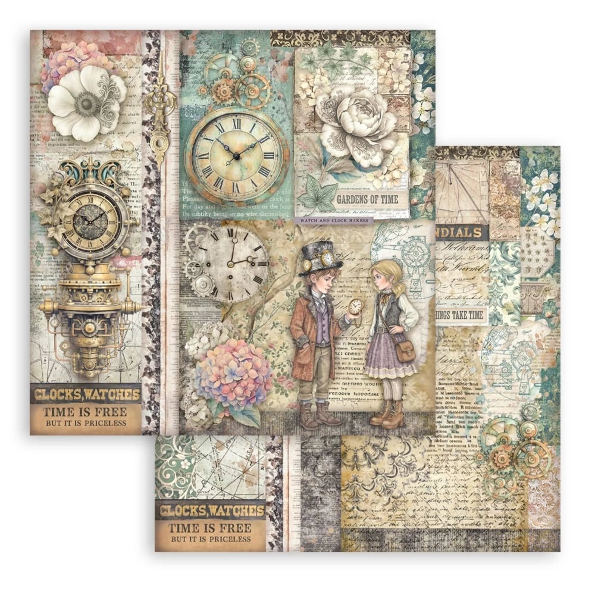 Stamperia - Gardens of time  - Paper Pad - 8 x 8" (10 sheets)