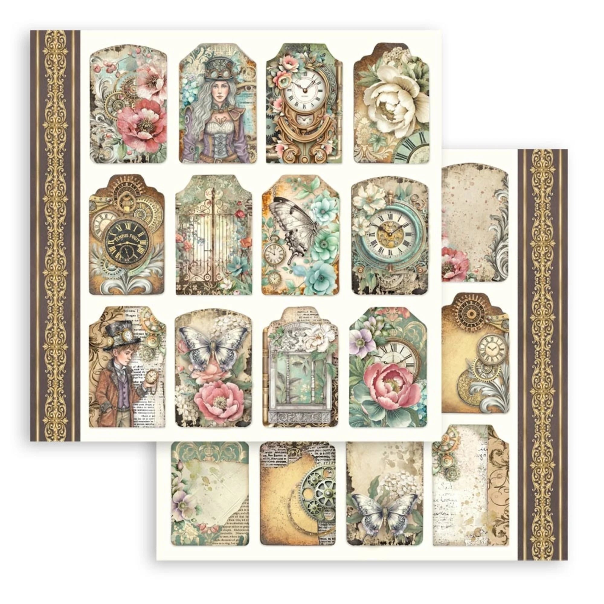 Stamperia - Gardens of time  - Paper Pad - 8 x 8" (10 sheets)