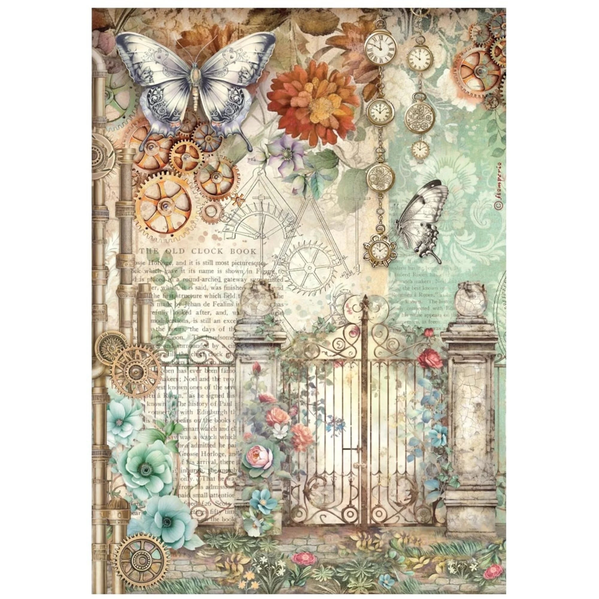 Stamperia - Gardens of Time - Rice Paper Selection A4
