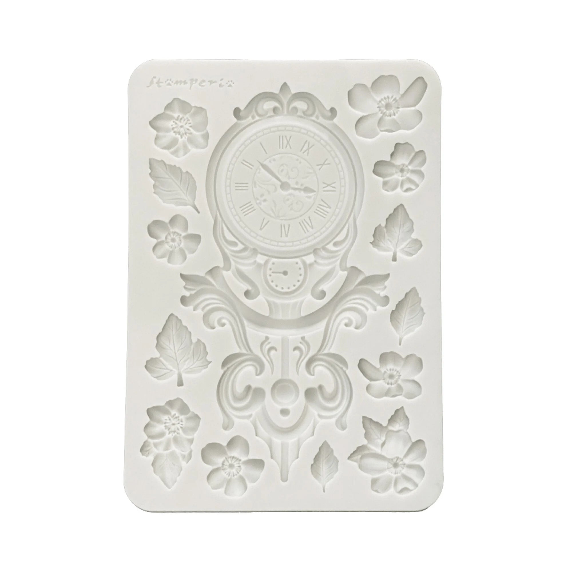 Stamperia - Silicon Mould - Gardens of time - Clocks and Flowers