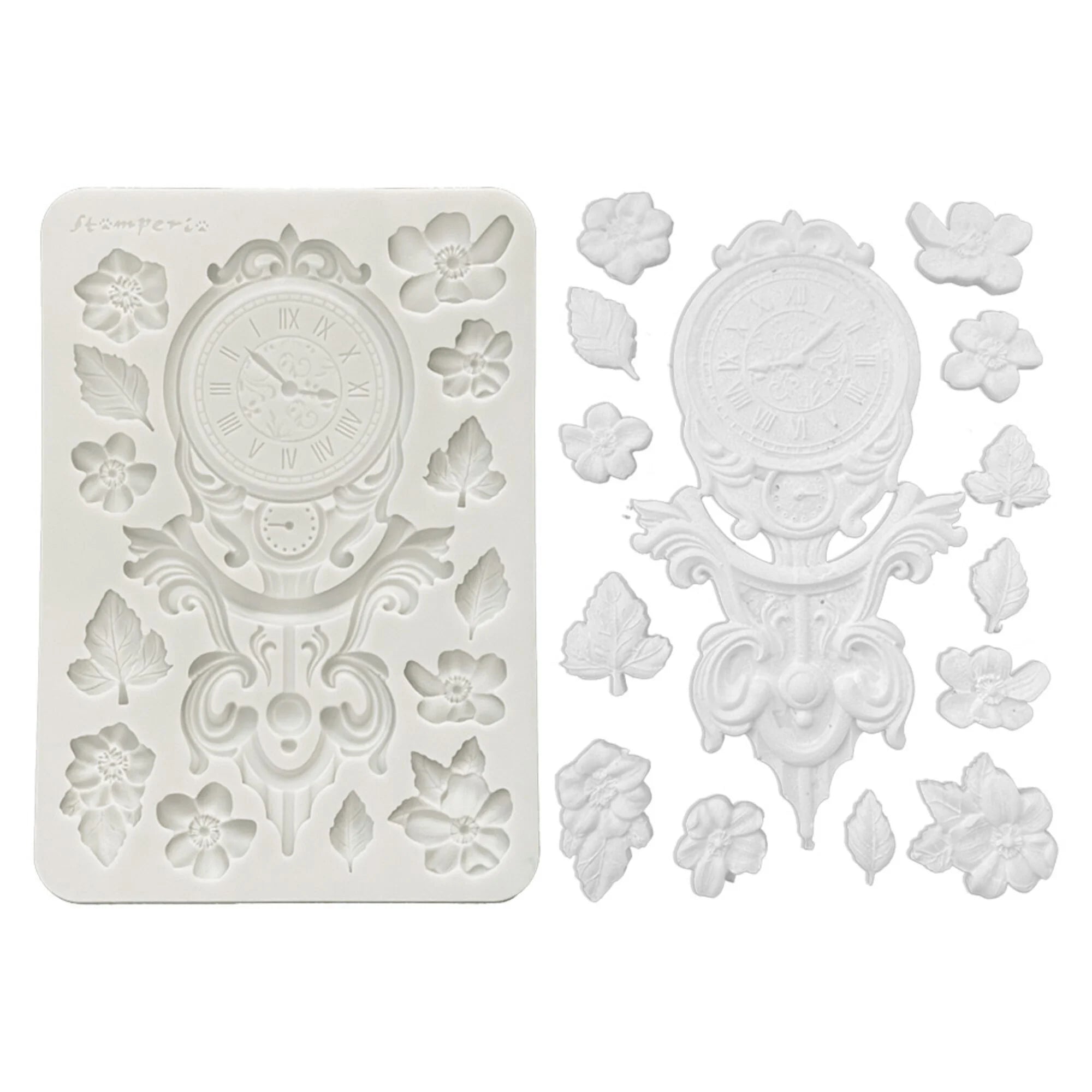 Stamperia - Silicon Mould - Gardens of time - Clocks and Flowers