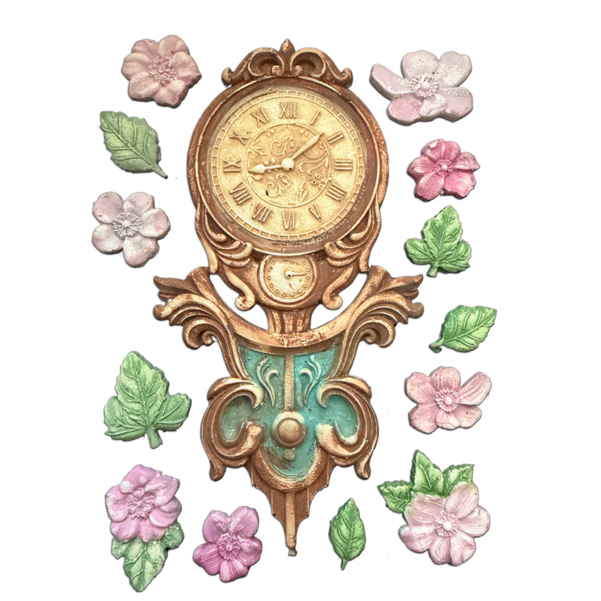 Stamperia - Silicon Mould - Gardens of time - Clocks and Flowers
