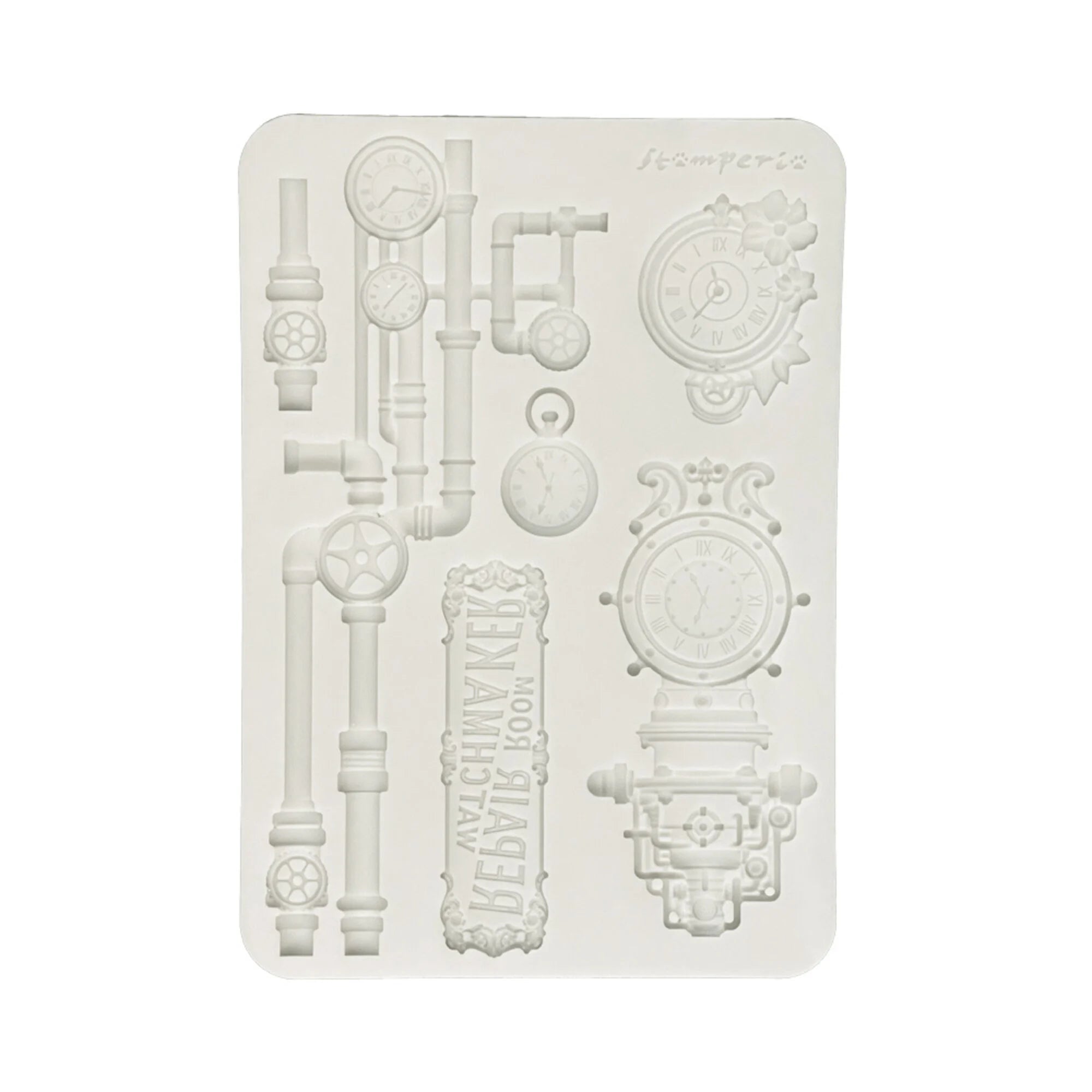 Stamperia - Silicon Mould - Gardens of time - Clocks and Tubes