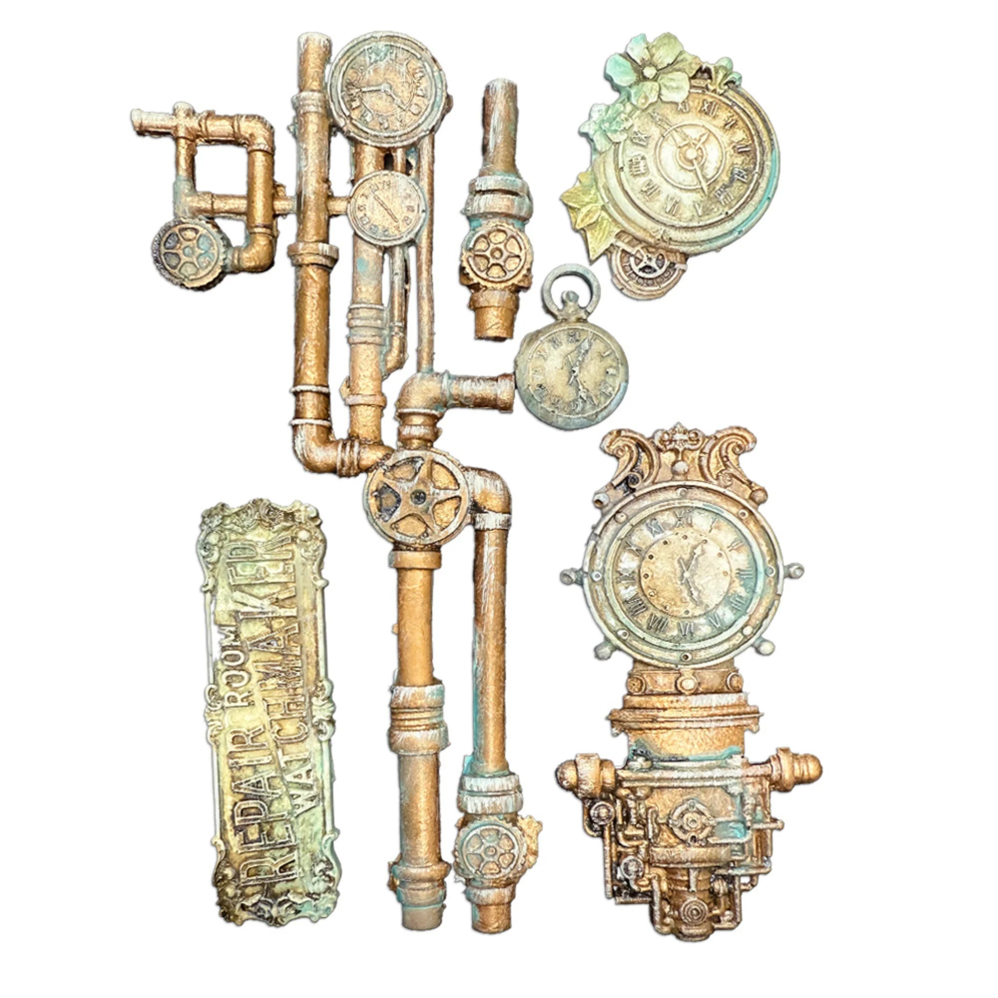 Stamperia - Silicon Mould - Gardens of time - Clocks and Tubes