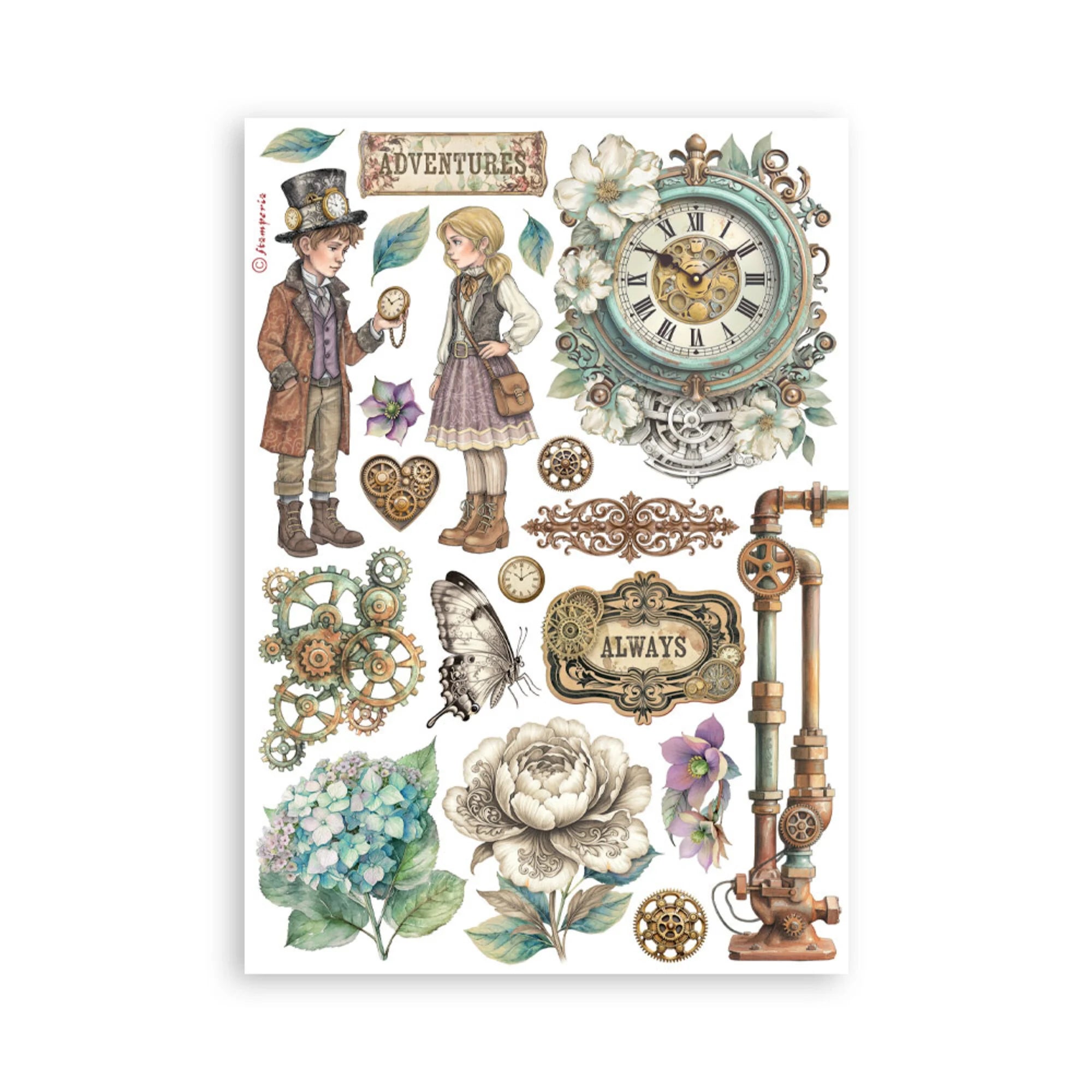 Stamperia - Gardens of Time - Washi Pad A5