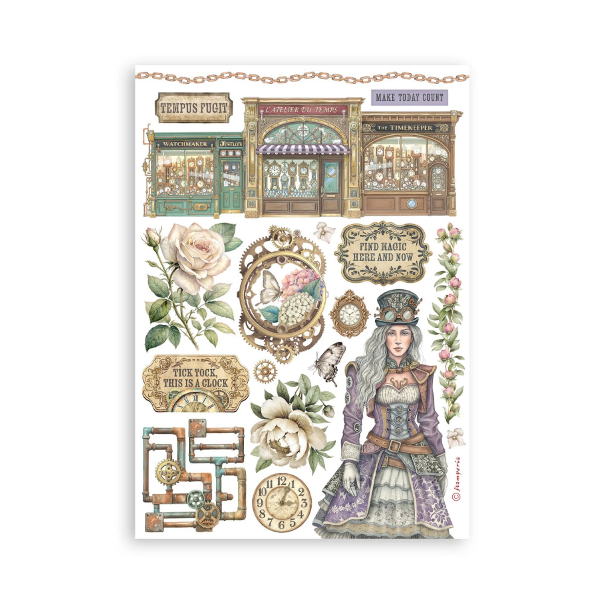 Stamperia - Gardens of Time - Washi Pad A5