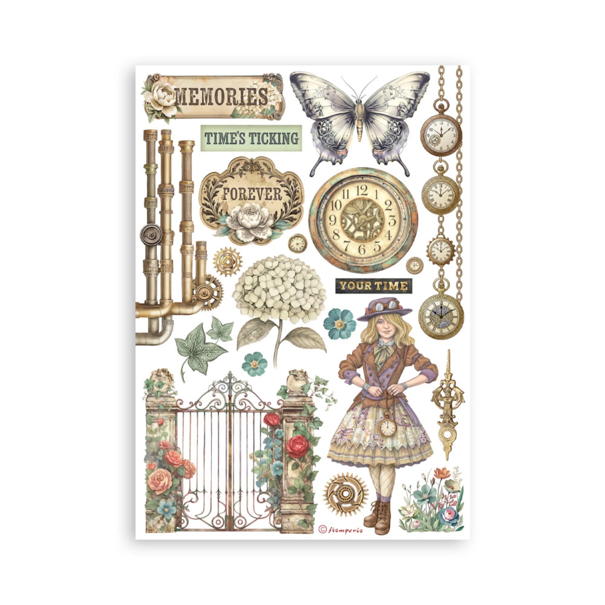Stamperia - Gardens of Time - Washi Pad A5