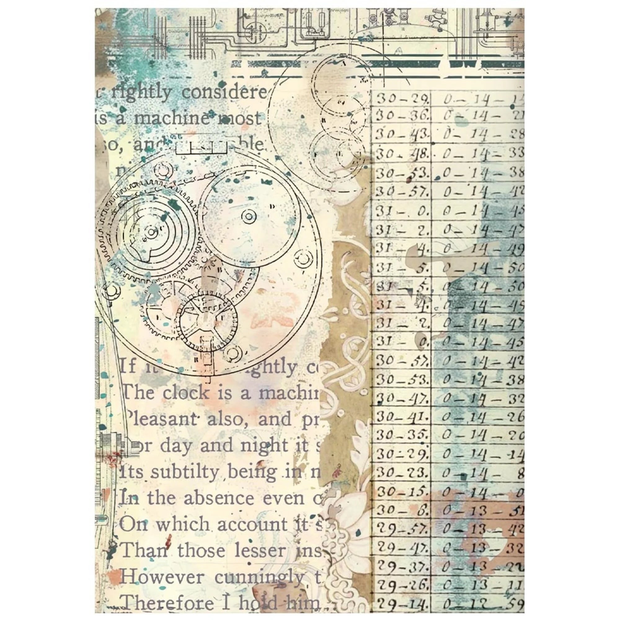 Stamperia - Gardens of Time - Mini Rice Paper - Backgrounds - A6