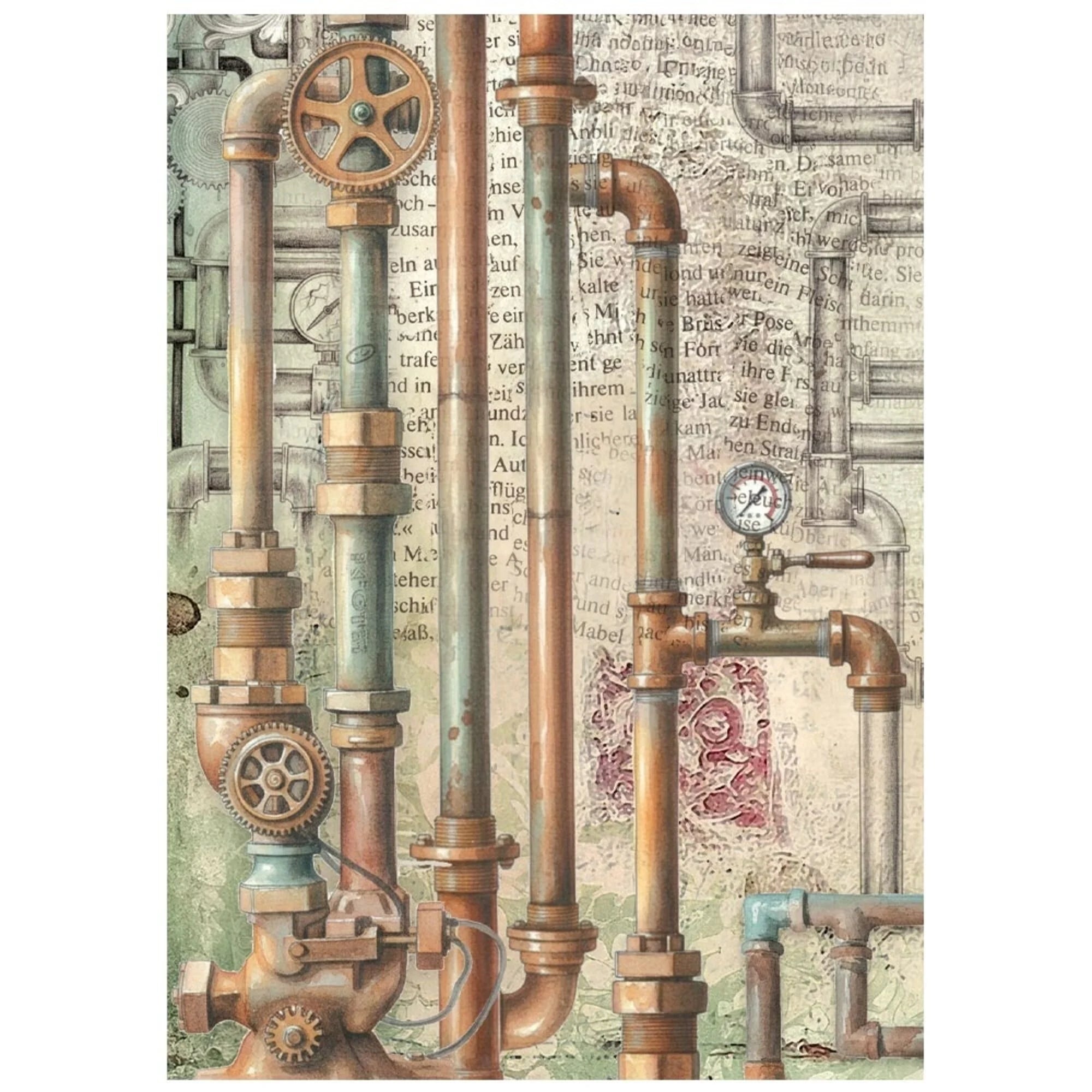 Stamperia - Gardens of Time - Mini Rice Paper - Backgrounds - A6