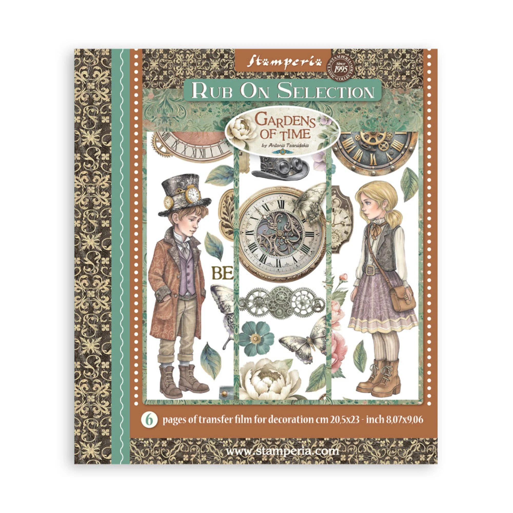 Stamperia - Gardens of Time - Rub Ons Assortment - 20,5x23cm