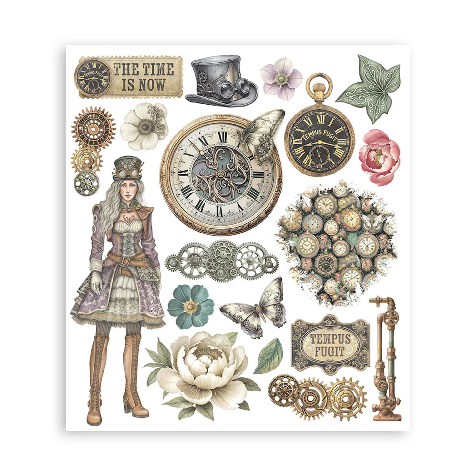 Stamperia - Gardens of Time - Rub Ons Assortment - 20,5x23cm