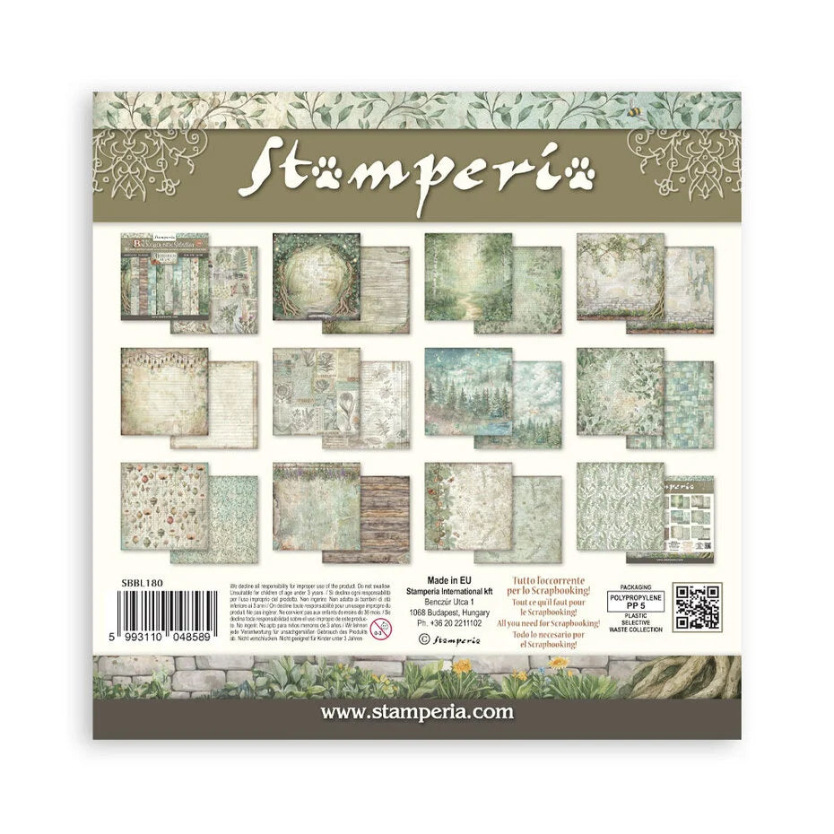 Stamperia - Herbarium Silvae - Maxi Background Selection - Paper Pad - 12 x 12"
