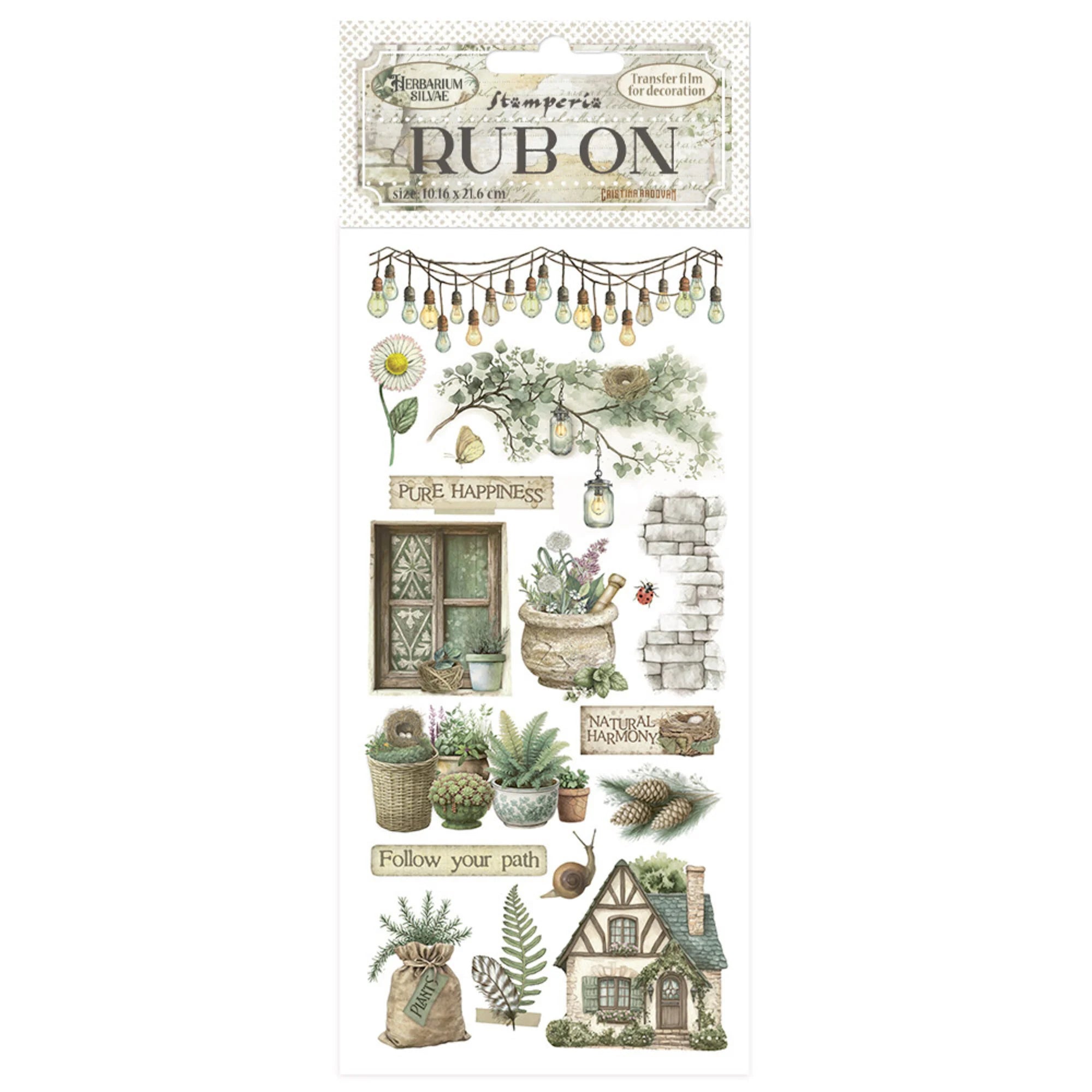 Stamperia - Rub Ons - Herbarium Silvae - Cottage