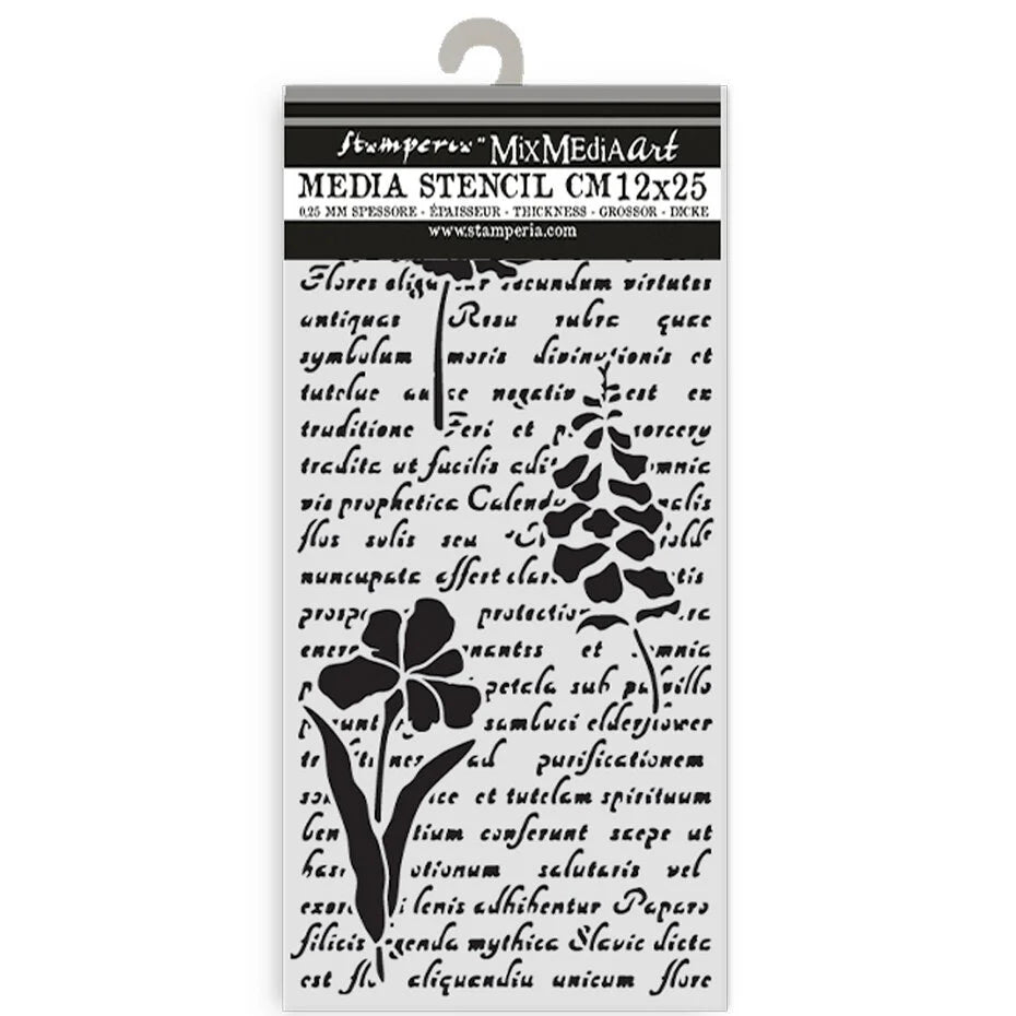 Stamperia - Herbarium Silvae - Stencil - Letter with Flowers - 12x25cm