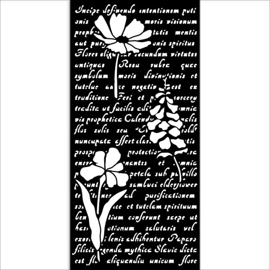Stamperia - Herbarium Silvae - Stencil - Letter with Flowers - 12x25cm