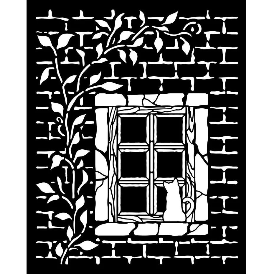 Stamperia - Herbarium Silvae - Stencil - Country Window - 20 x 25 cm